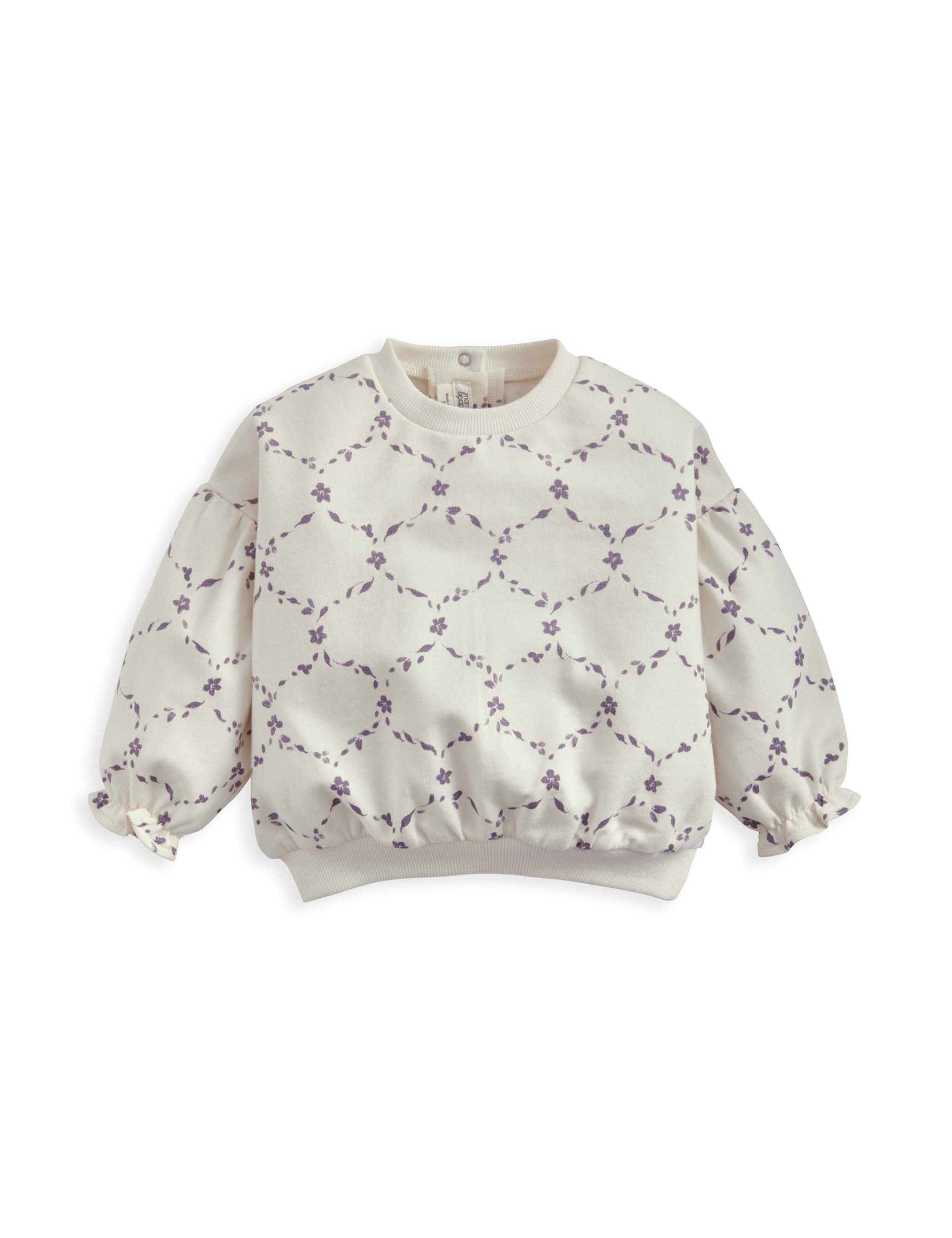 Pure Cotton Trellis Print Sweatshirt (0 Mths-3 Yrs) 2 of 2