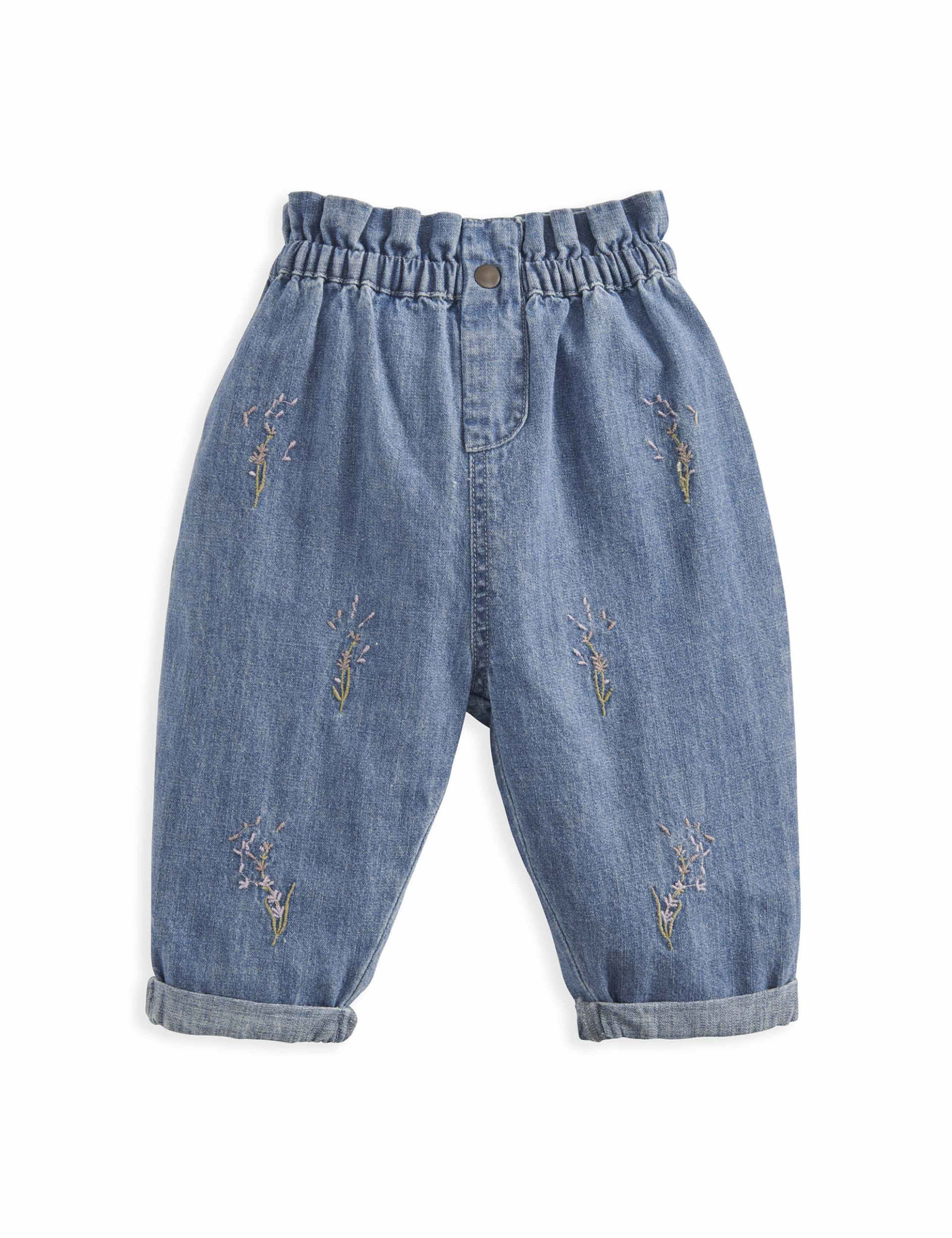 Denim Lavender Embroidered Jeans (0 Mths-3 Yrs) 2 of 3