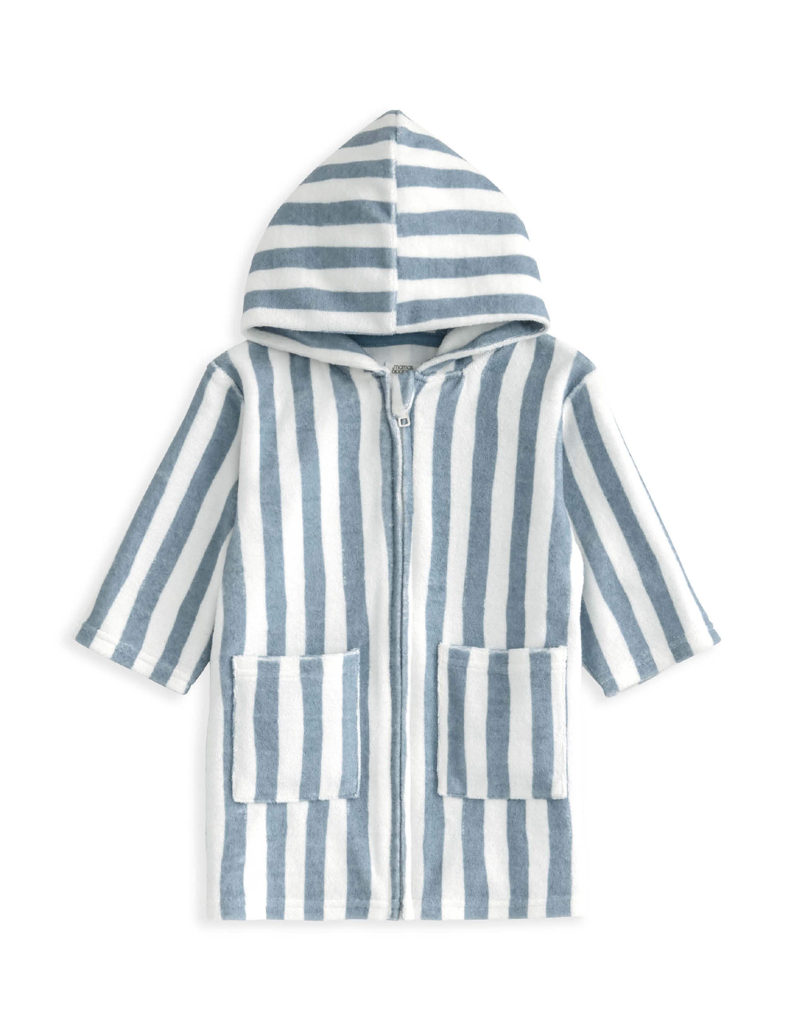 Towelling Striped Zip Hooded Poncho (3 Mths - 3 Yrs) 2 of 3