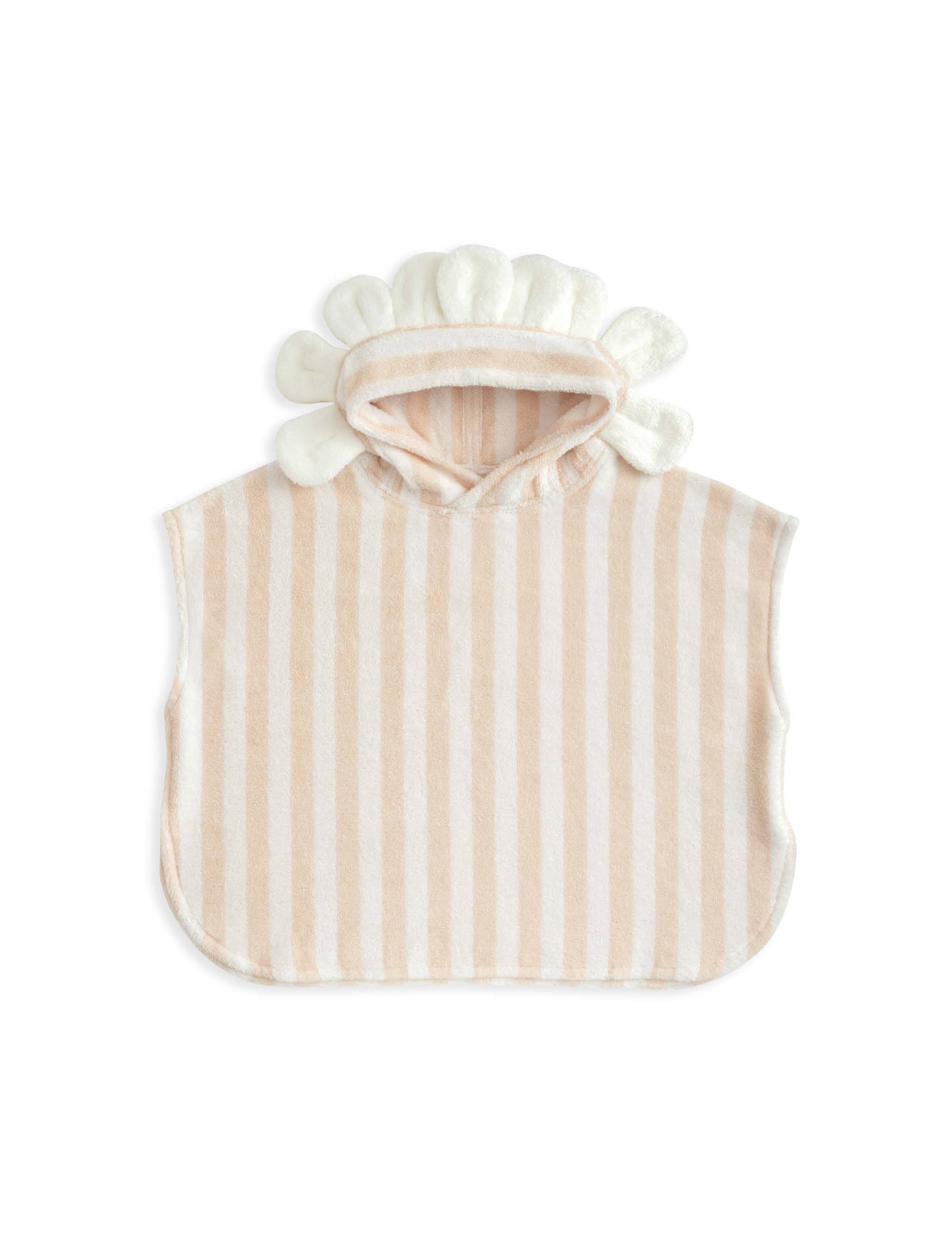 Pure Cotton Striped Petal Towelling Poncho 2 of 2