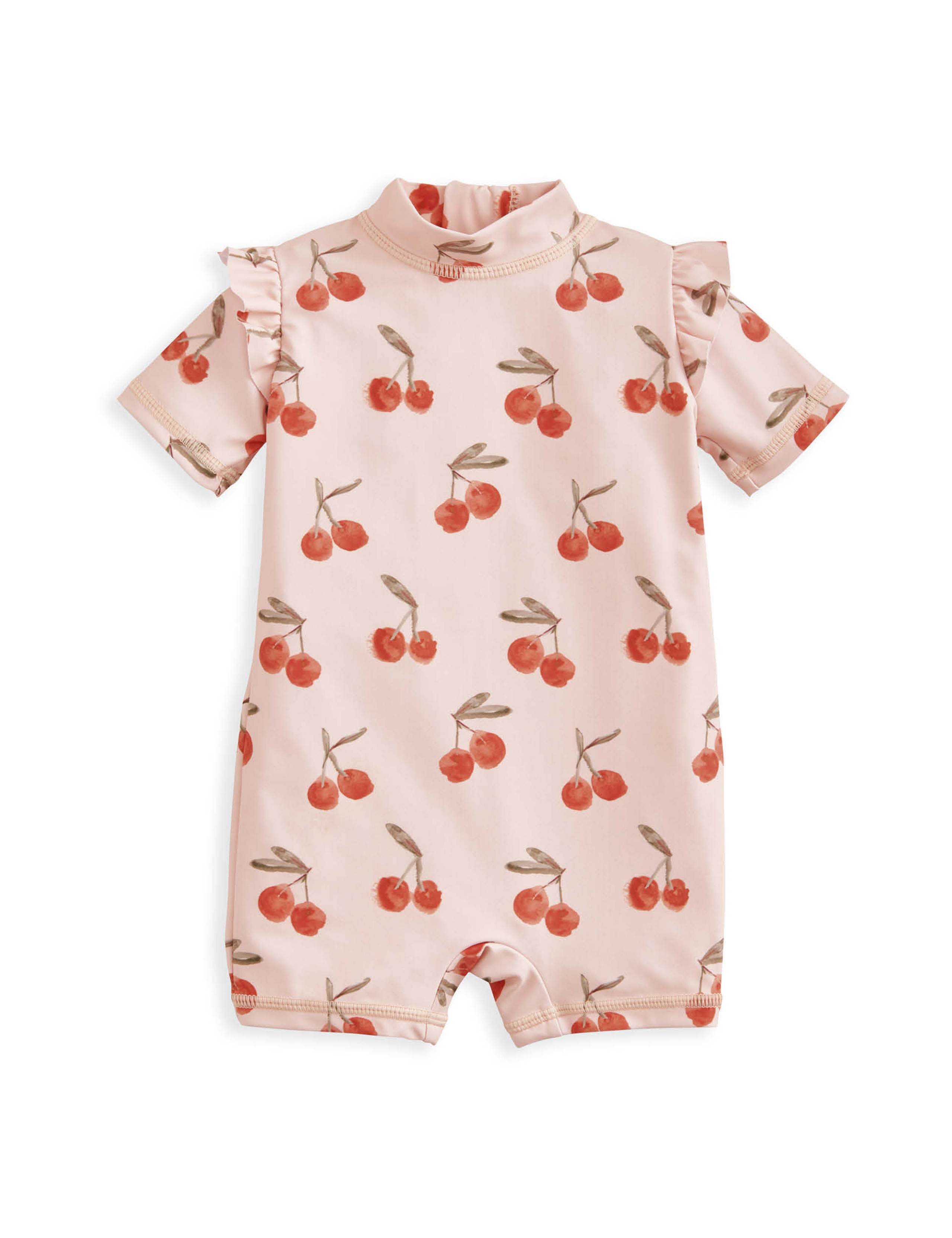 Cherry Print Frill Shoulder Rash Suit (0-3 Yrs) 2 of 2