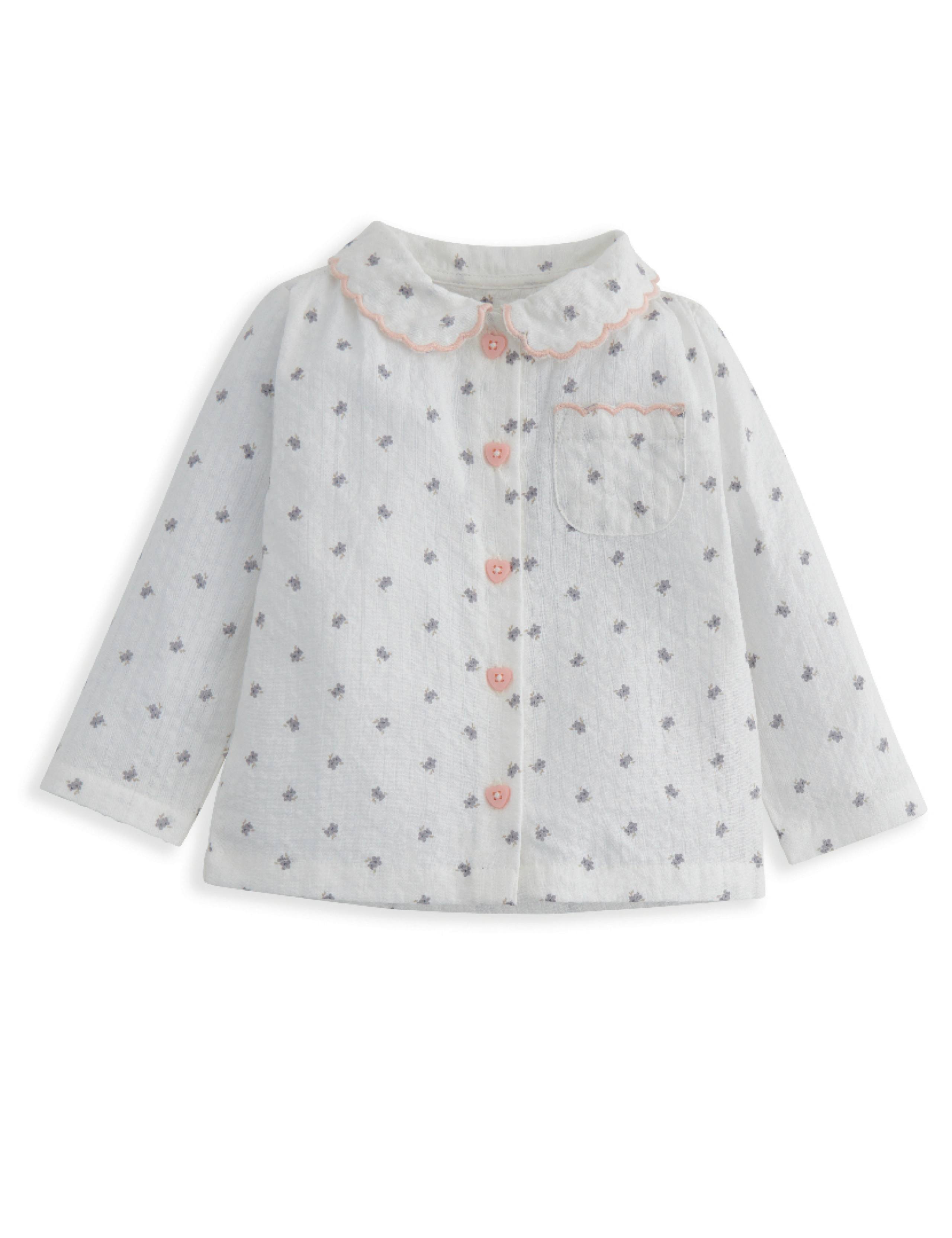 Pure Cotton Floral Pyjamas (3-36 Mths) 3 of 4