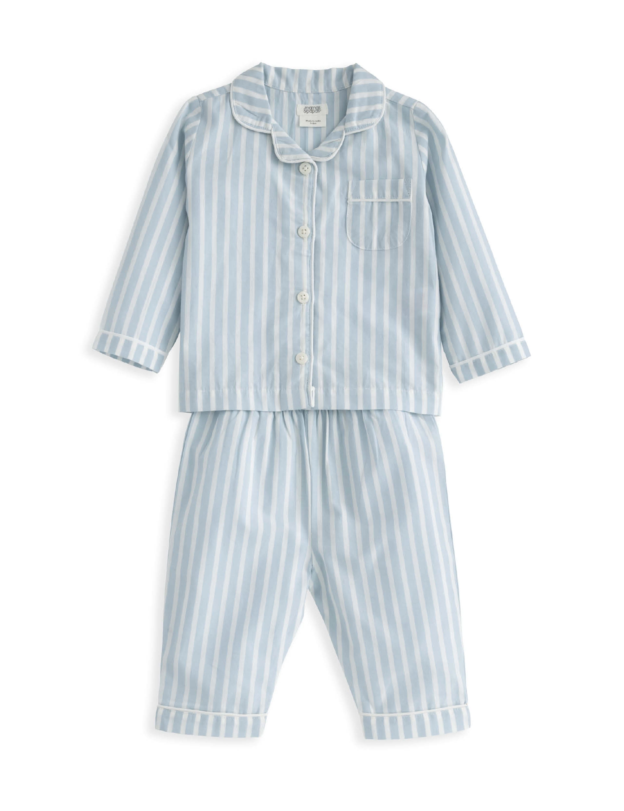Pure Cotton Striped Pyjamas (3-36 Mths) 2 of 4