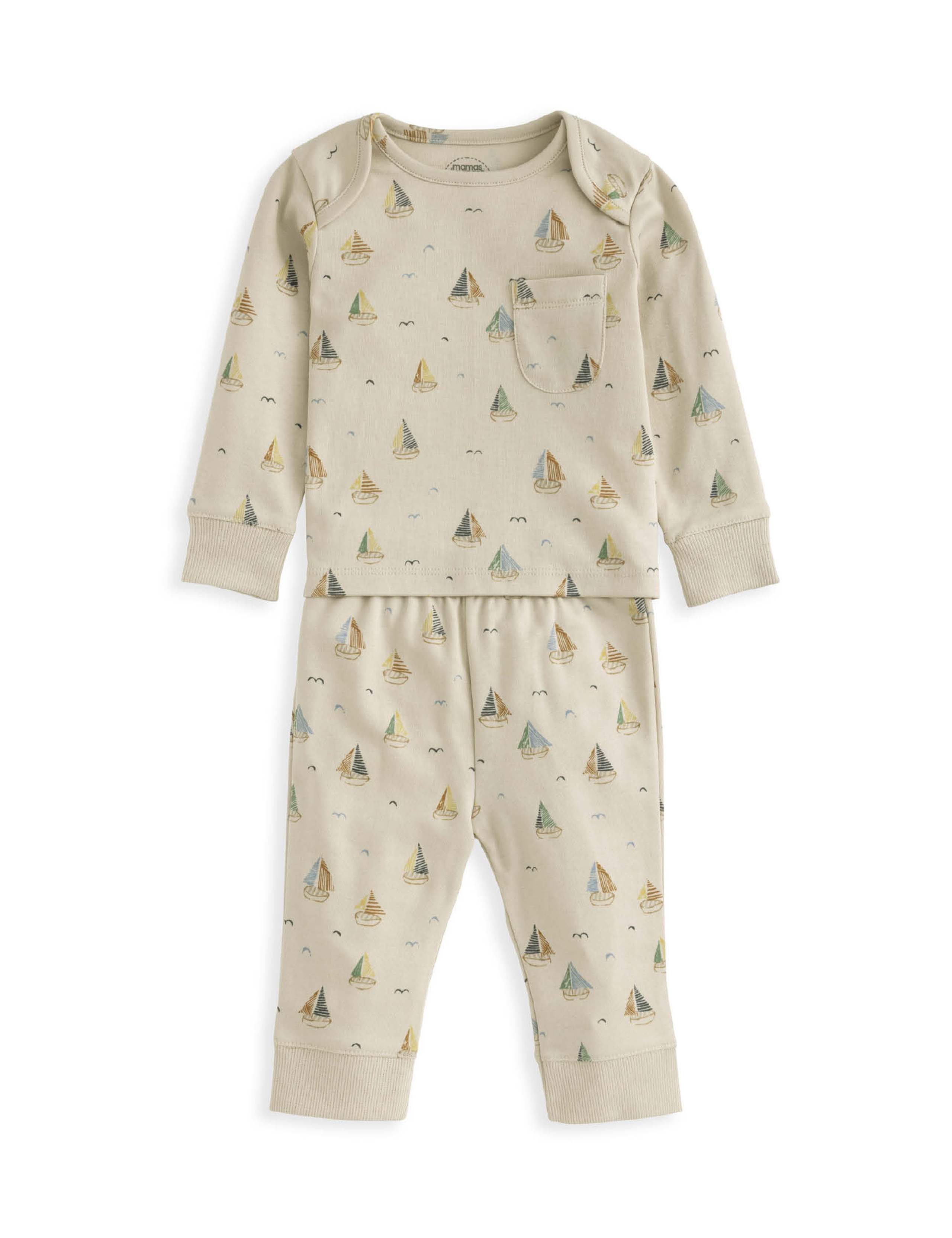 Pure Cotton Boat Pyjamas (3-36 Mths) 2 of 4