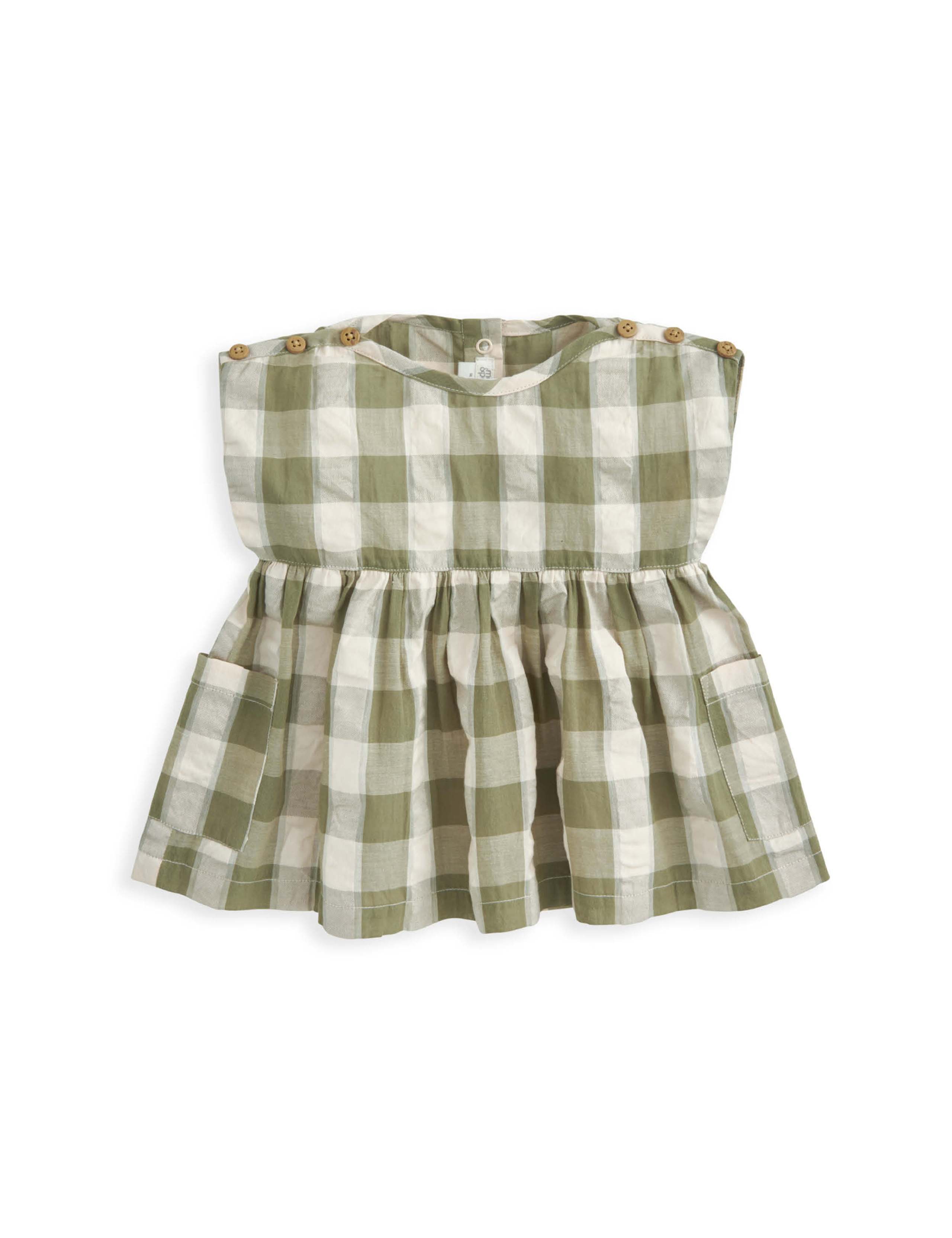 Pure Cotton Gingham Dress and Bloomers (0 Mths-3 Yrs) 3 of 4