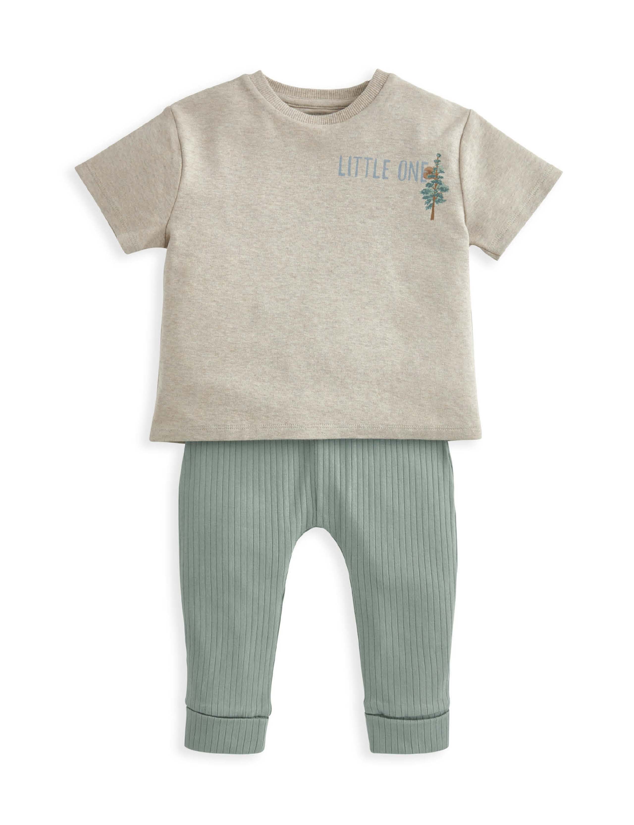 2pc Pure Cotton T-Shirt & Leggings Outfit (0-3 Yrs) 2 of 5
