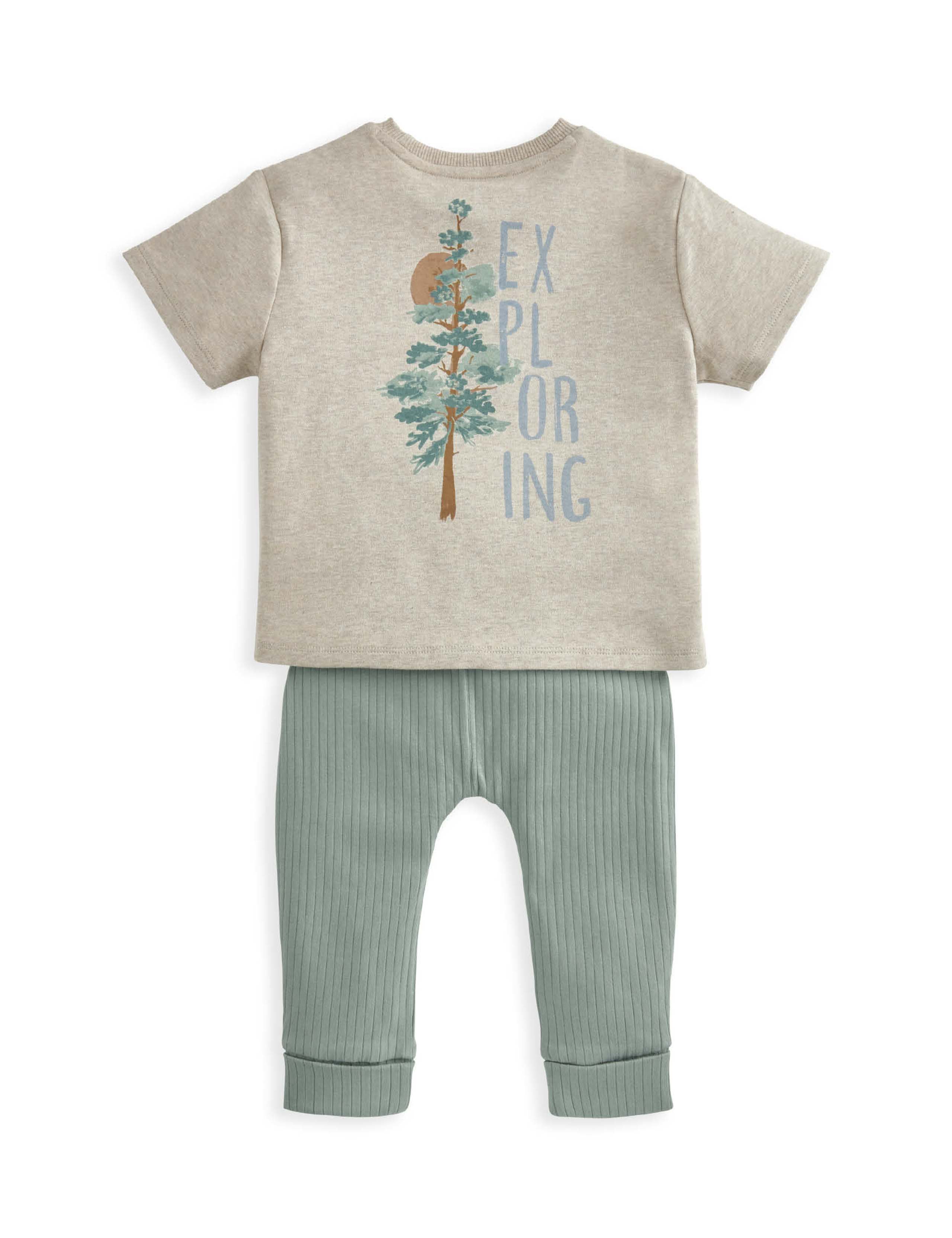 2pc Pure Cotton T-Shirt & Leggings Outfit (0-3 Yrs) 3 of 5
