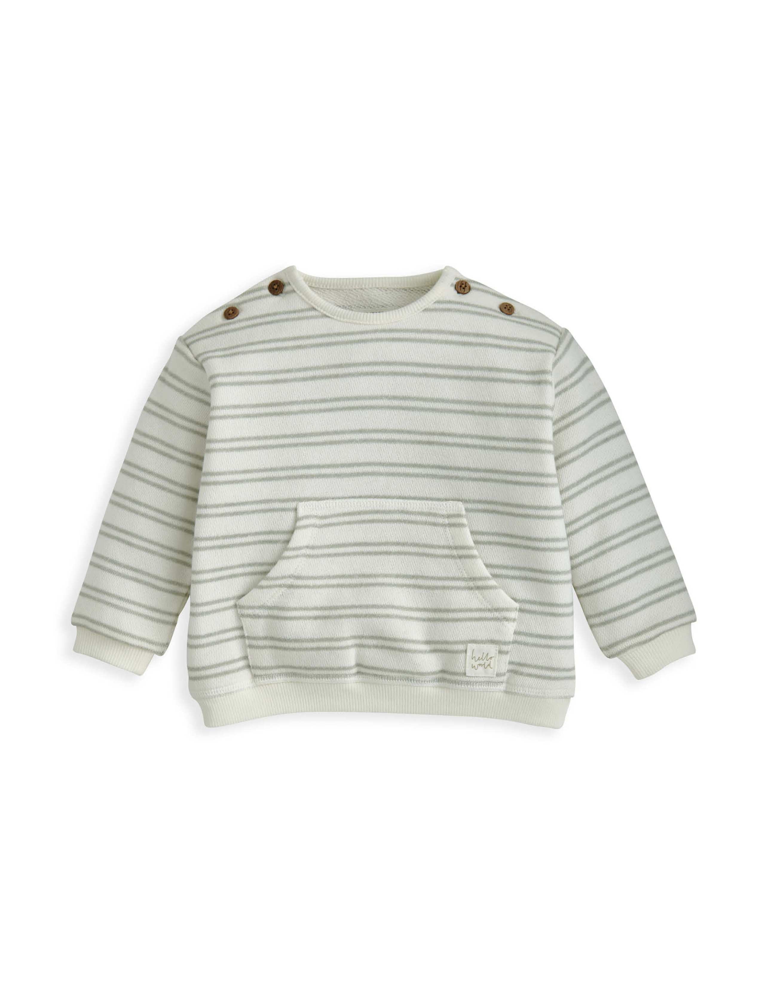 2pc Cotton Rich Striped Top & Bottom Outfit (0-12 Mths) 3 of 4