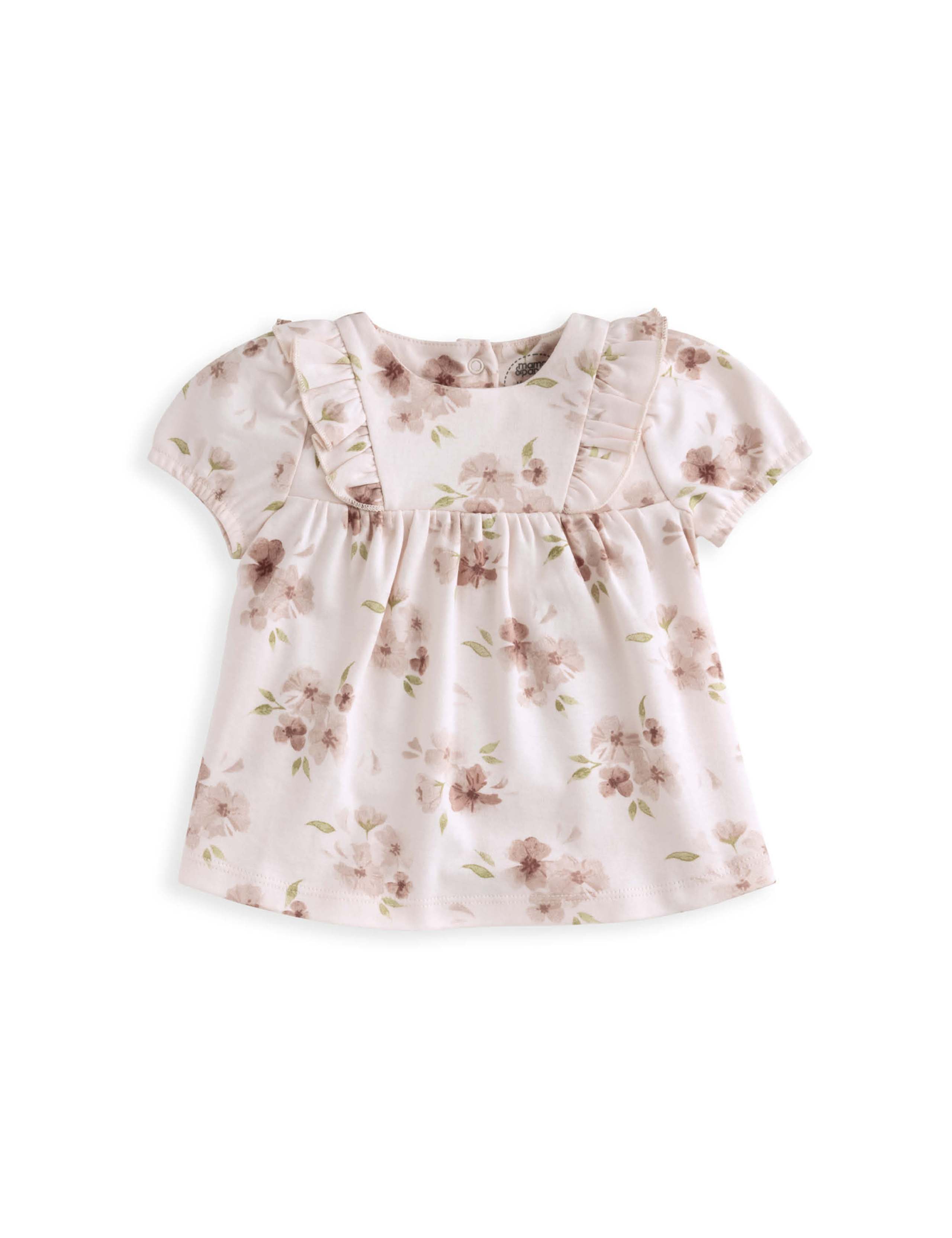 2pc Cotton Rich Floral Top & Bottom Outfit (0-12 Mths) 3 of 4