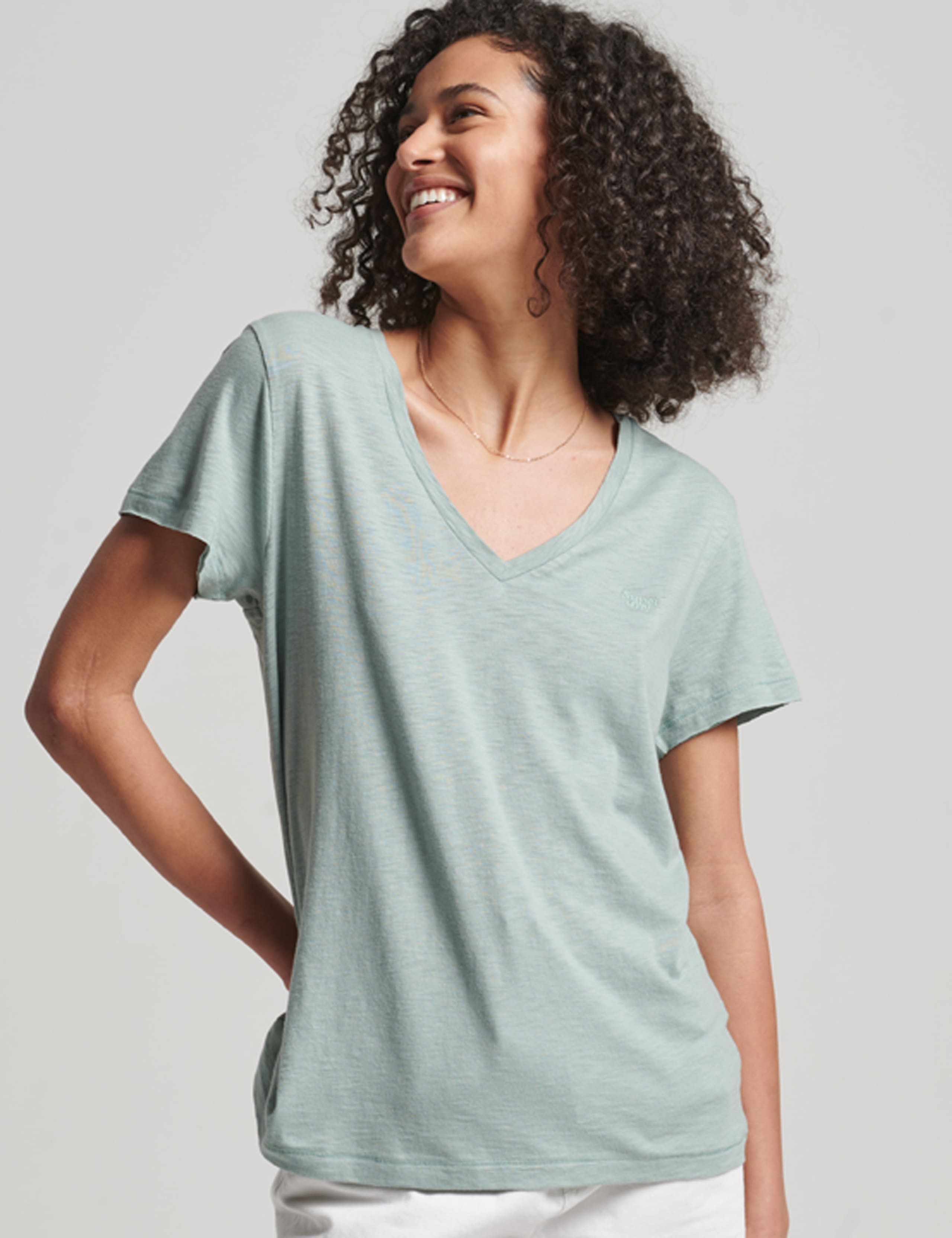 Cotton Rich V-Neck Relaxed T-Shirt 1 of 5