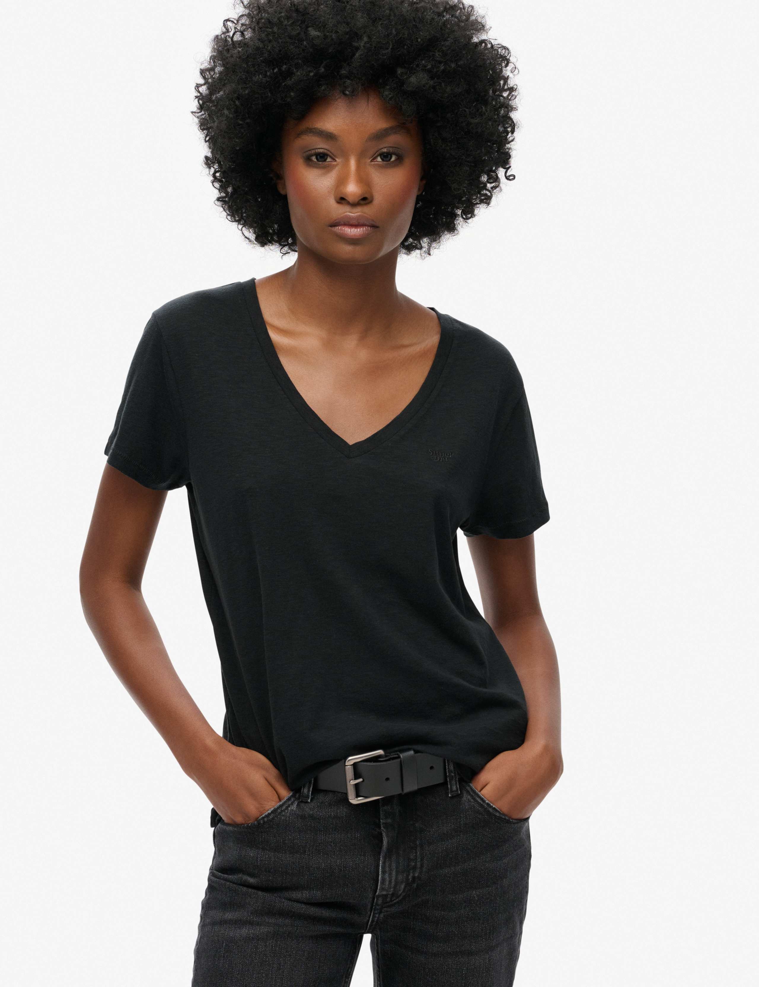 Cotton Rich V-Neck Relaxed T-Shirt 1 of 6
