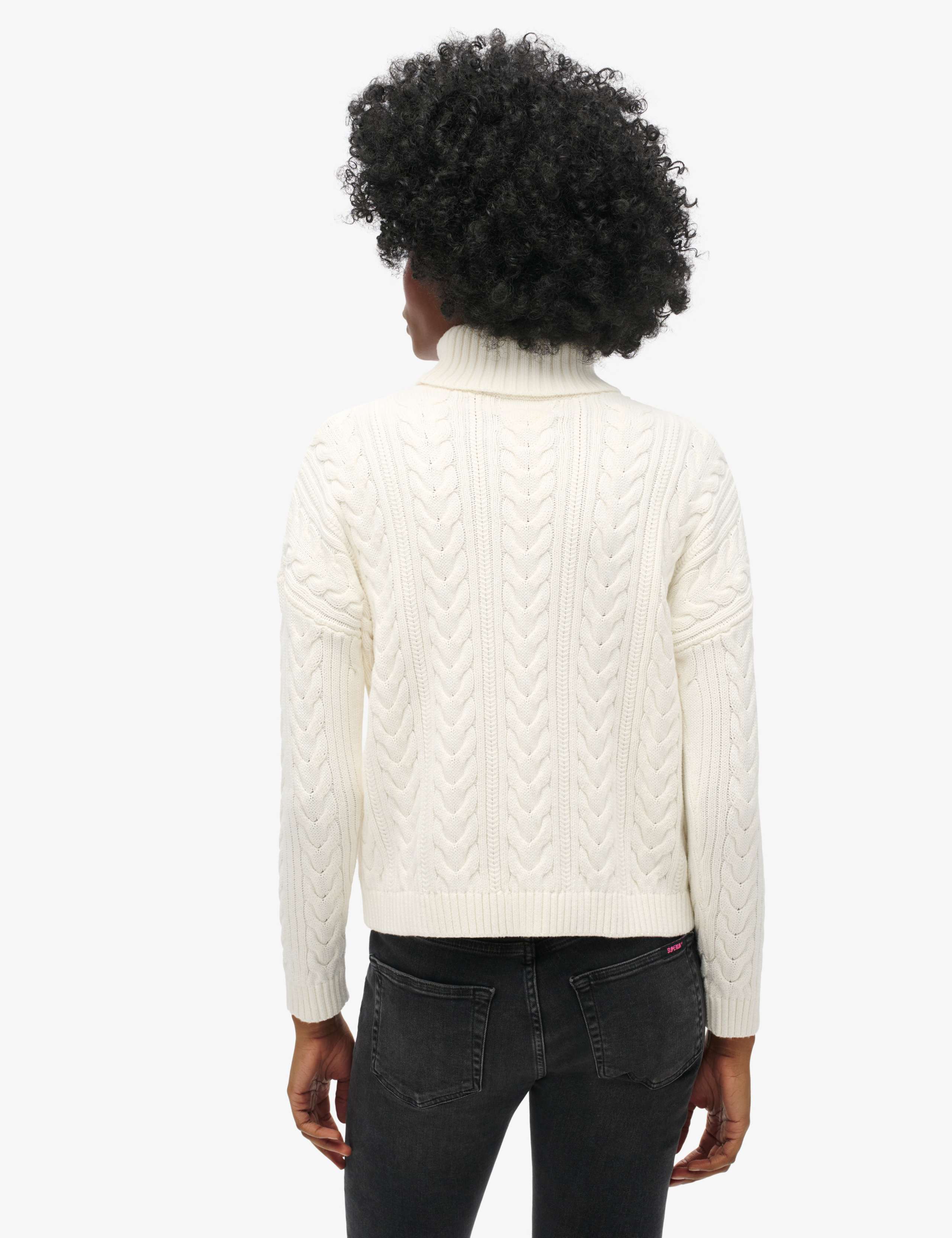 Pure Cotton Cable Knit Roll Neck Jumper 3 of 4