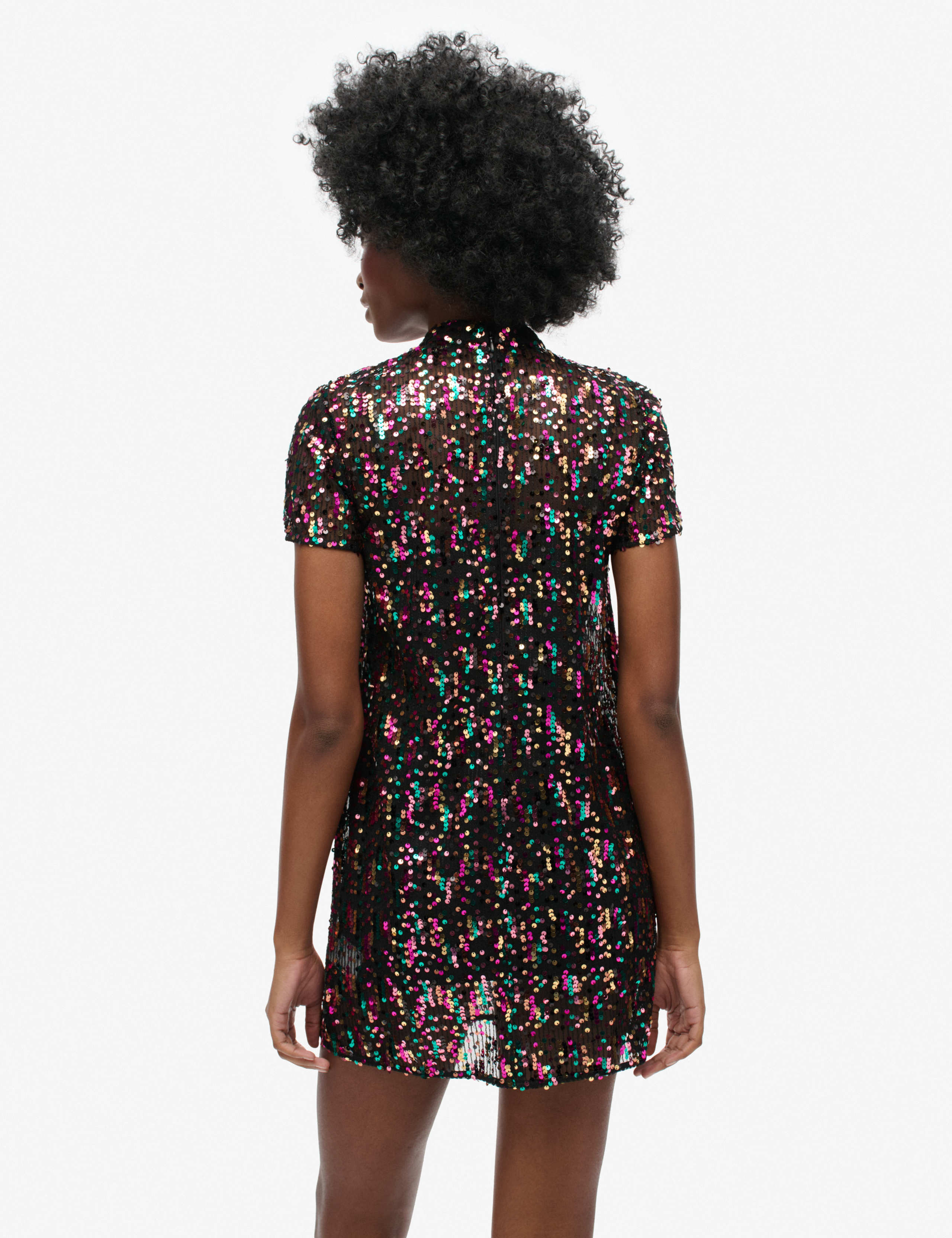 Sequin High Neck Mini T-Shirt Dress 6 of 7