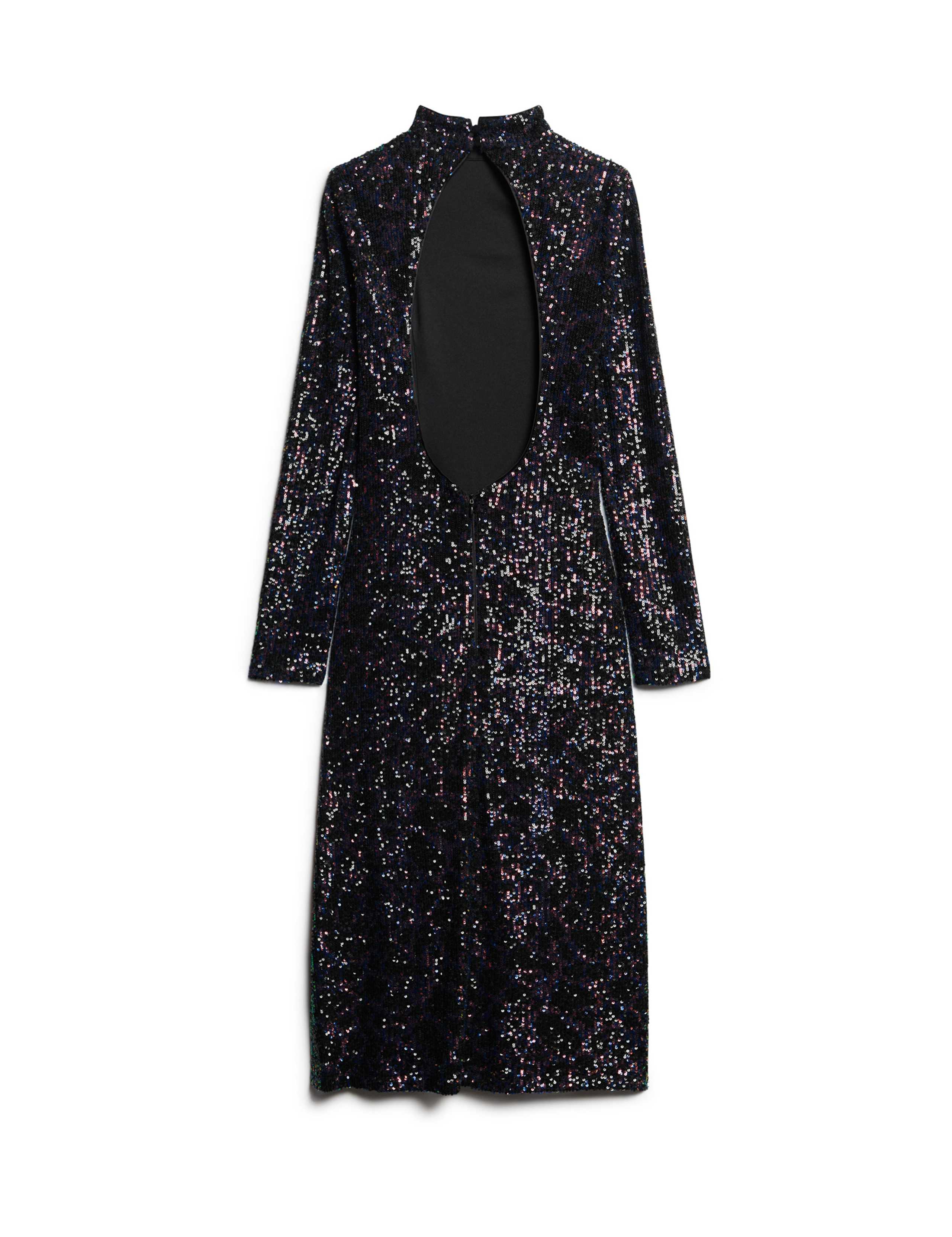 Sequin High Neck Midi Bodycon Dress 5 of 7