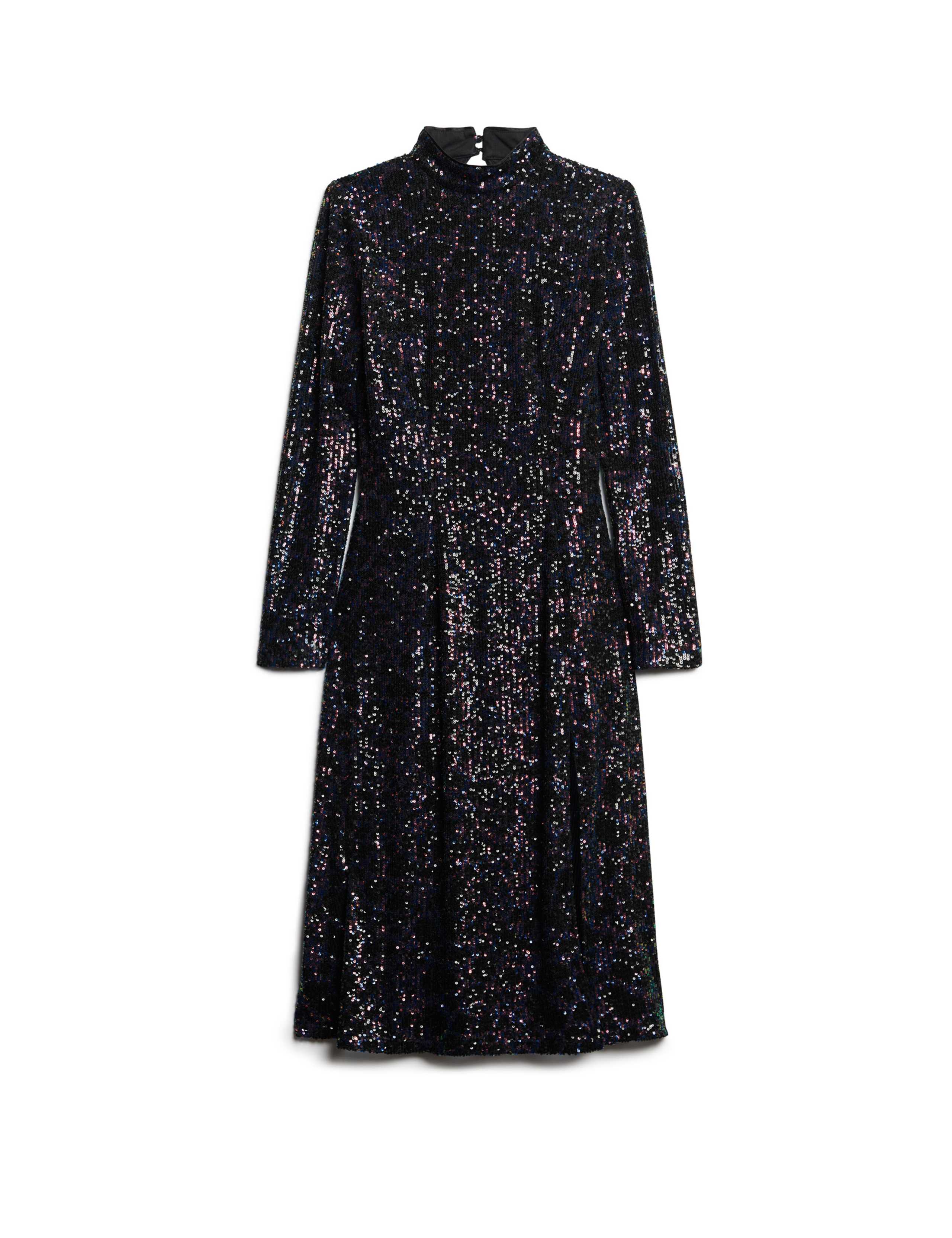 Sequin High Neck Midi Bodycon Dress 2 of 7