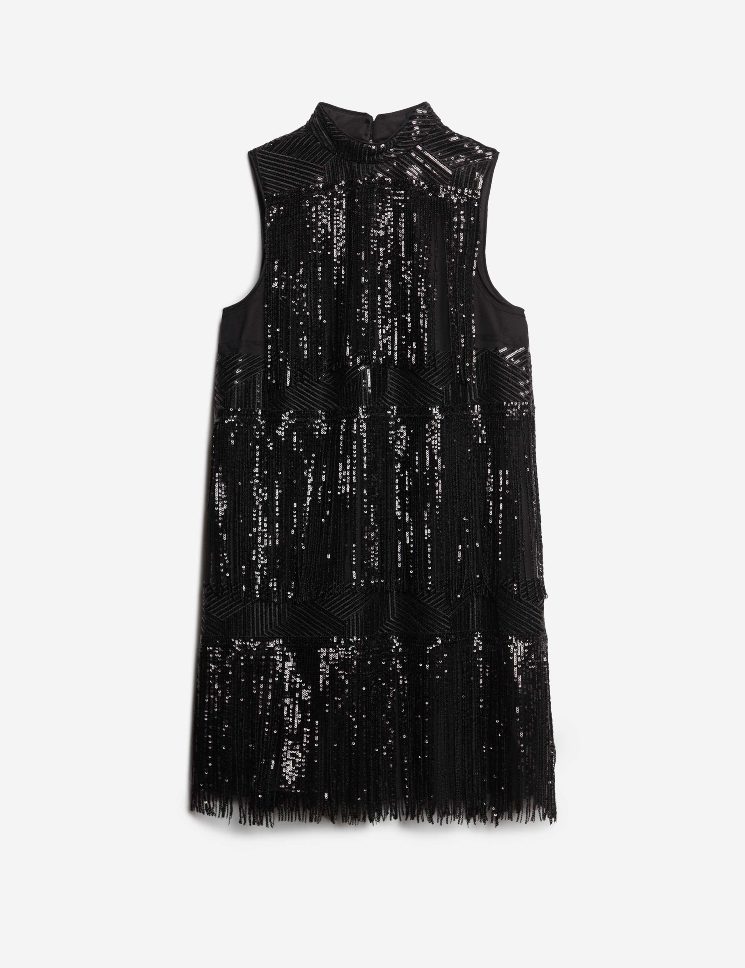 Sequin High Neck Mini Tiered Dress 2 of 8