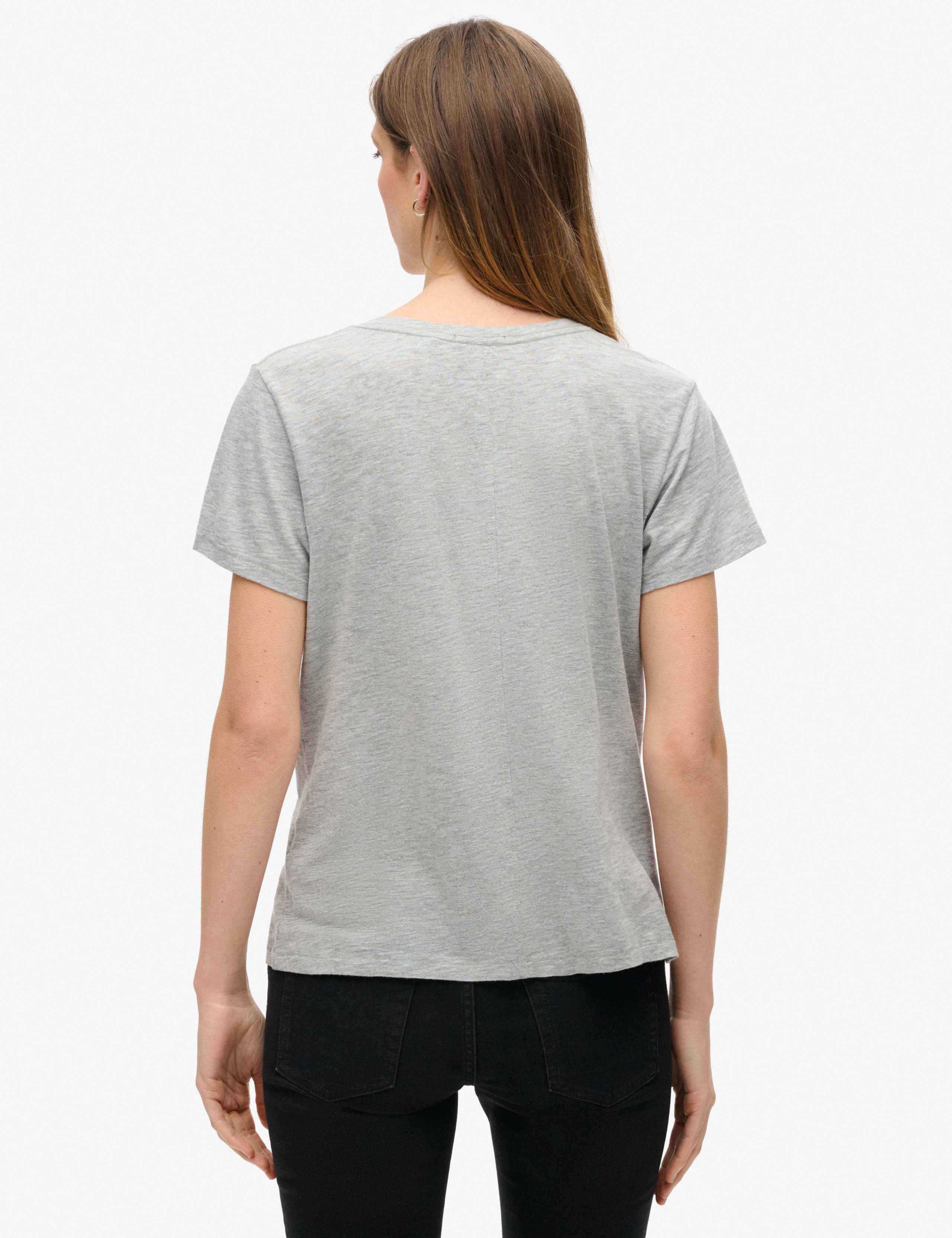 Cotton Rich Embroidered V-Neck T-Shirt 3 of 5