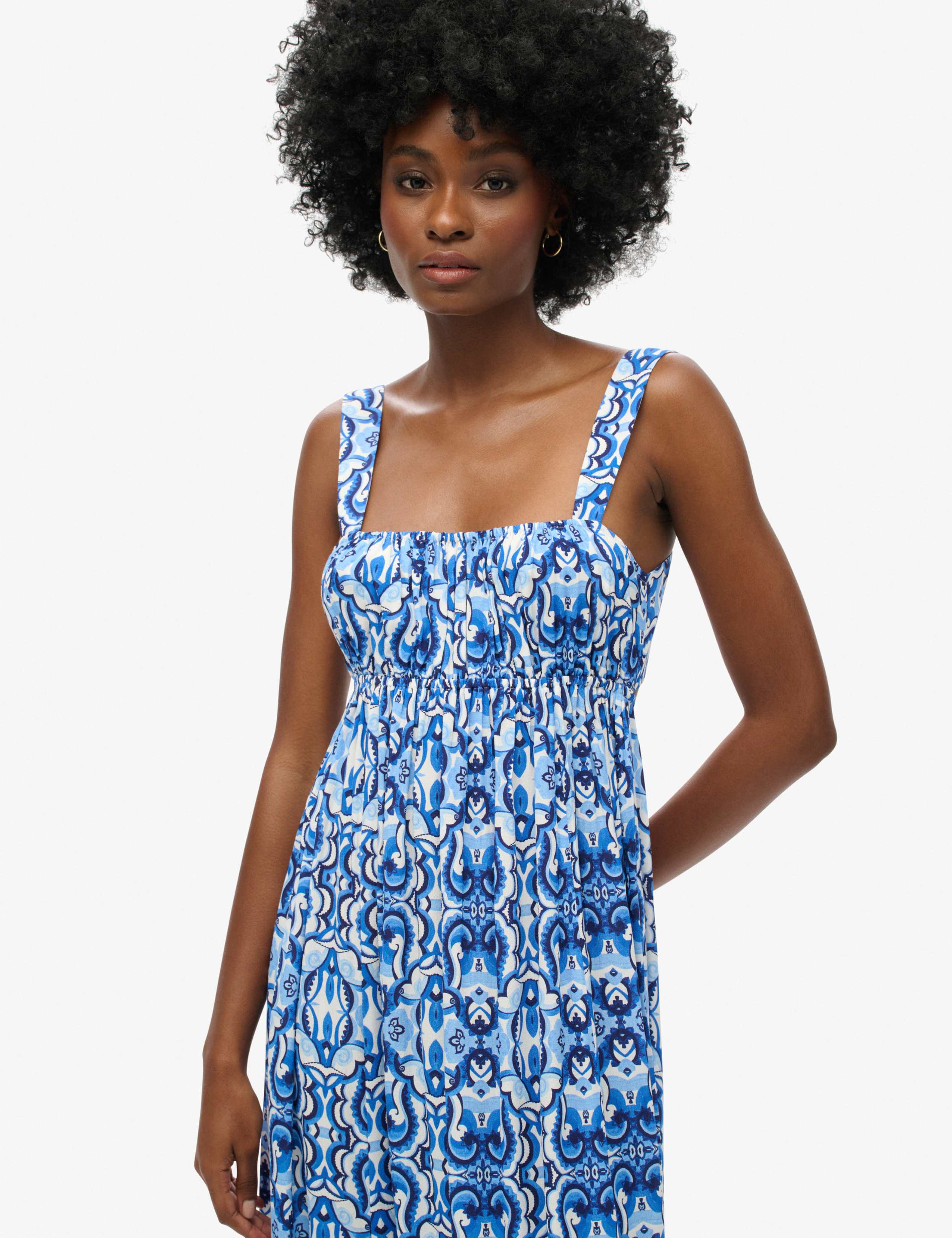 Printed Square Neck Strappy Maxi Slip Dress 3 of 7