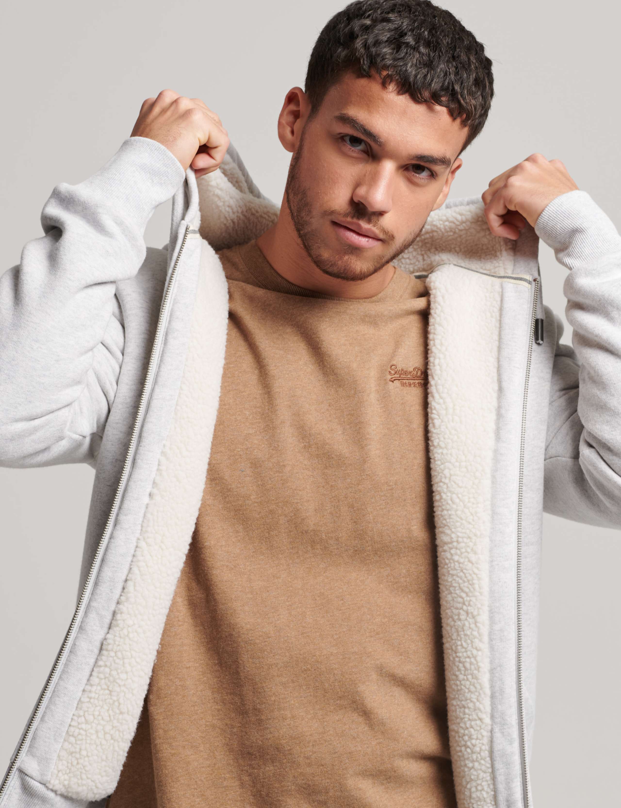 Slim Fit Cotton Rich Zip Up Hoodie 1 of 5