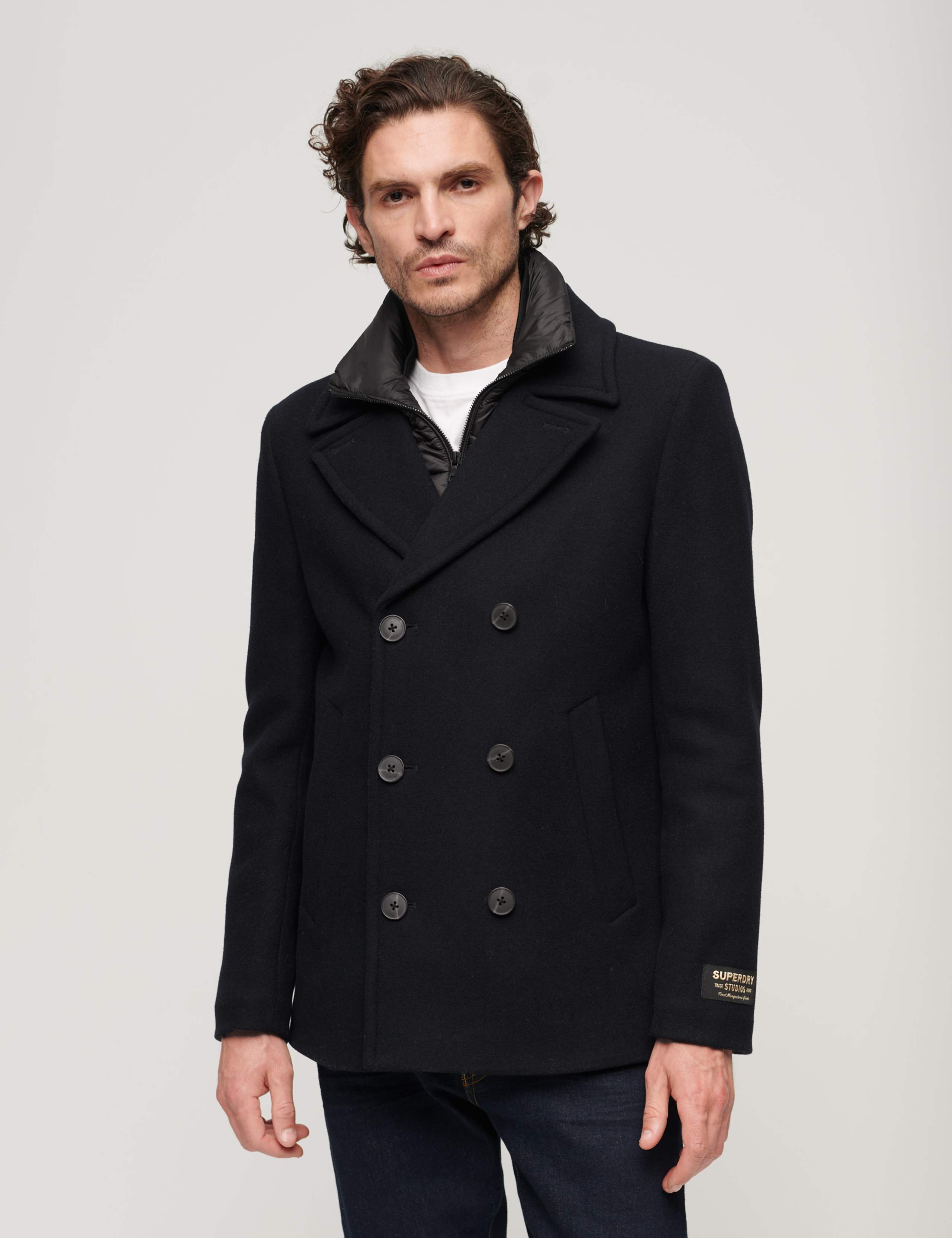 Wool Rich Removable Gilet Peacoat 1 of 5