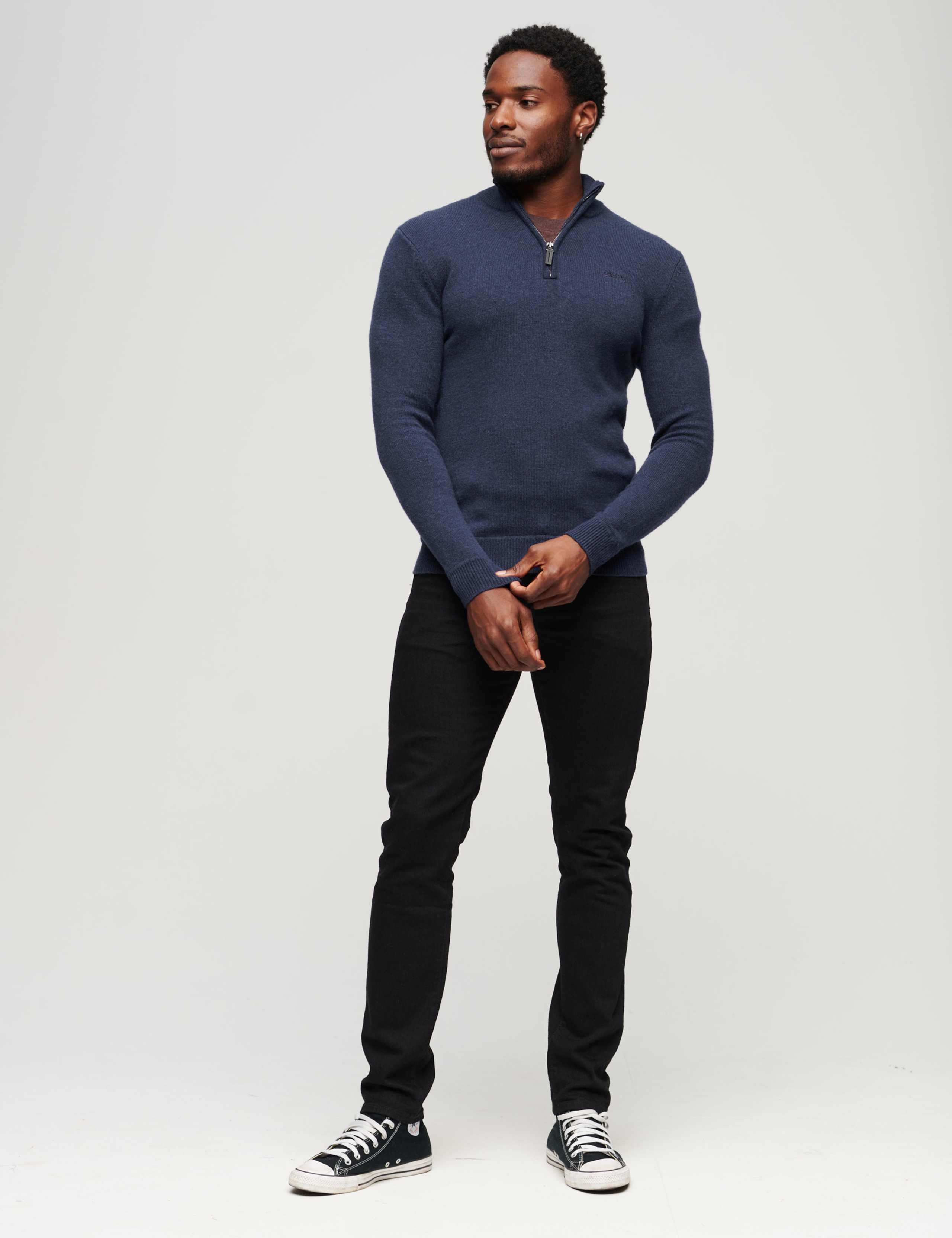 Wool Blend Funnel Neck Half Zip Jumper 2 of 3