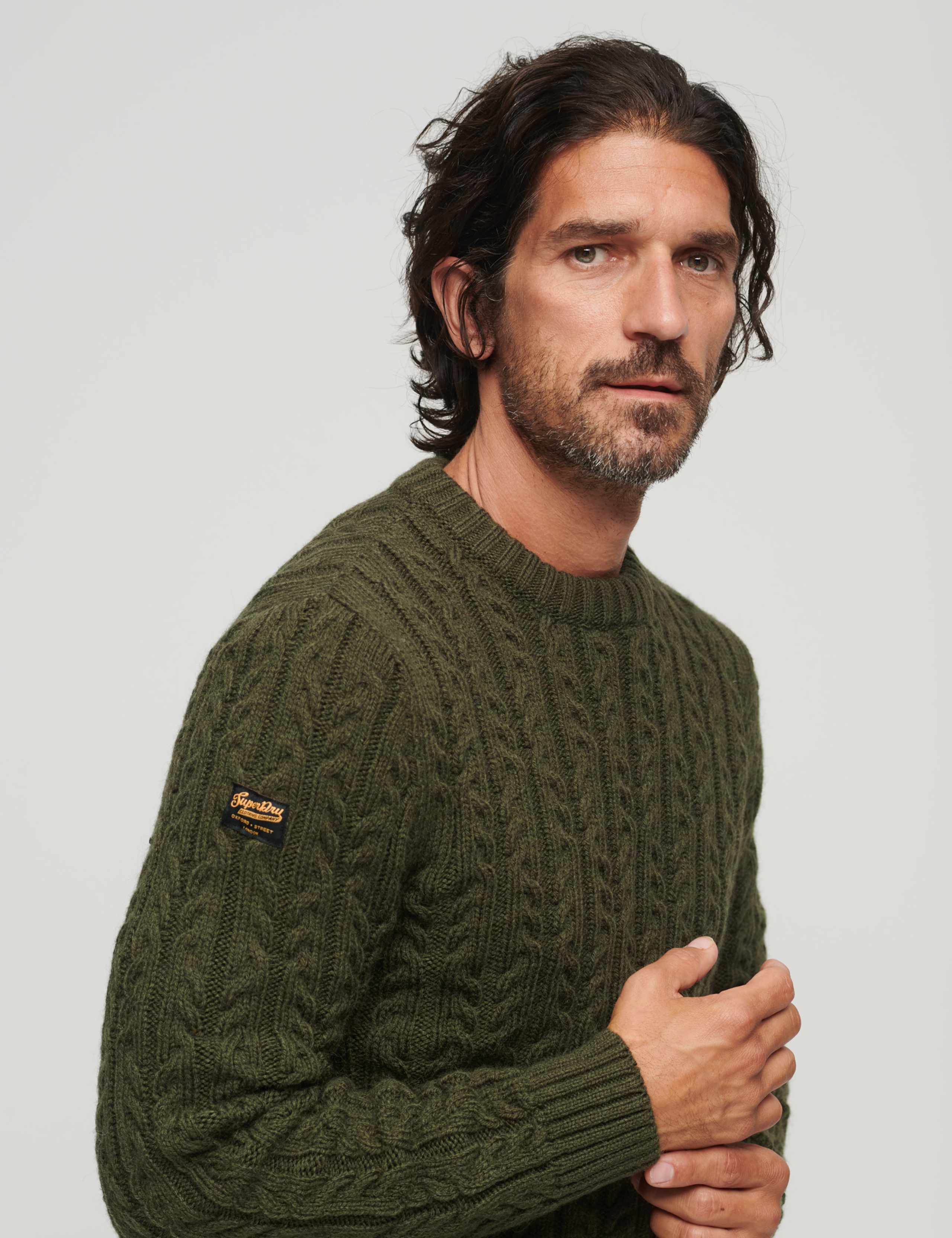 Wool Blend Cable Crew Neck Jumper 2 of 3