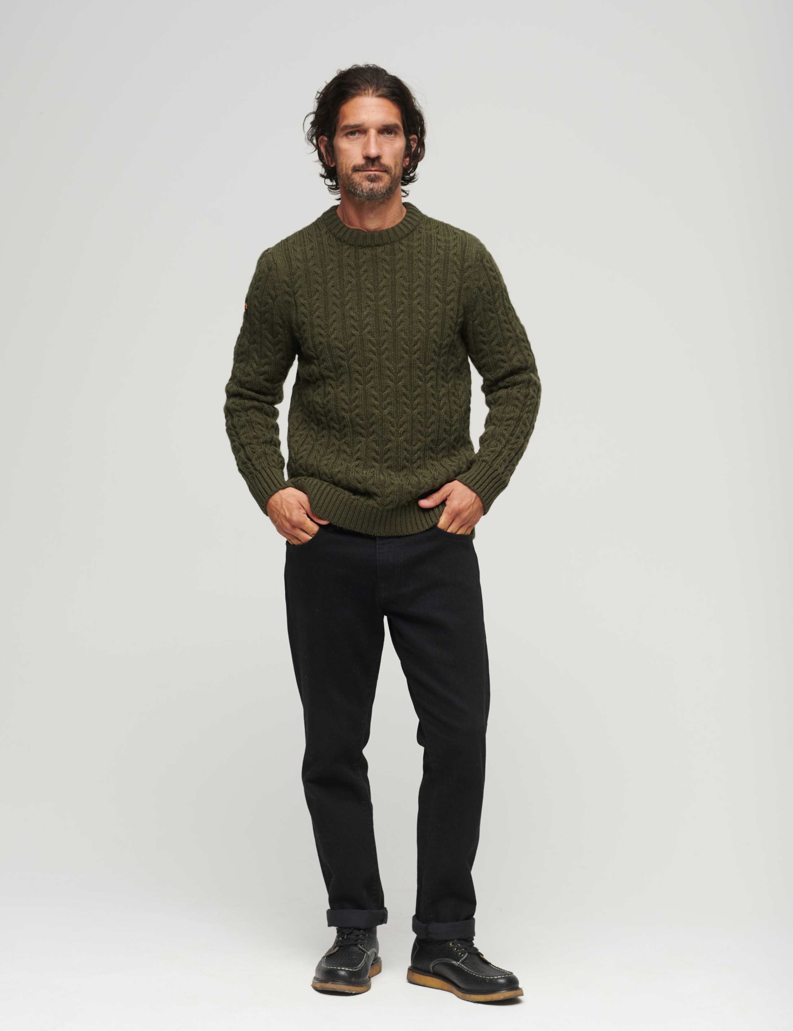 Wool Blend Cable Crew Neck Jumper 3 of 3
