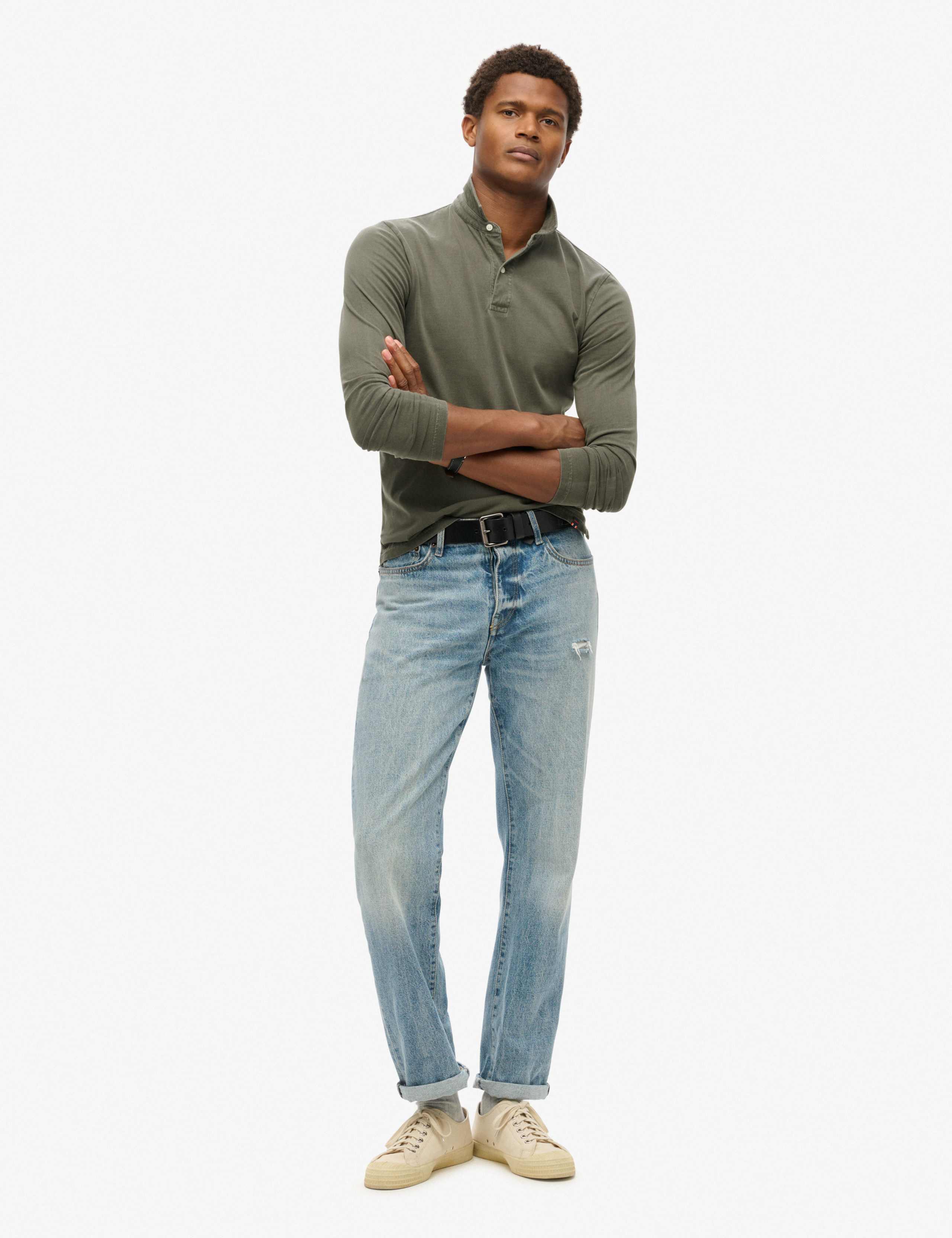 Slim Fit Pure Cotton Long Sleeve Polo Shirt 3 of 3