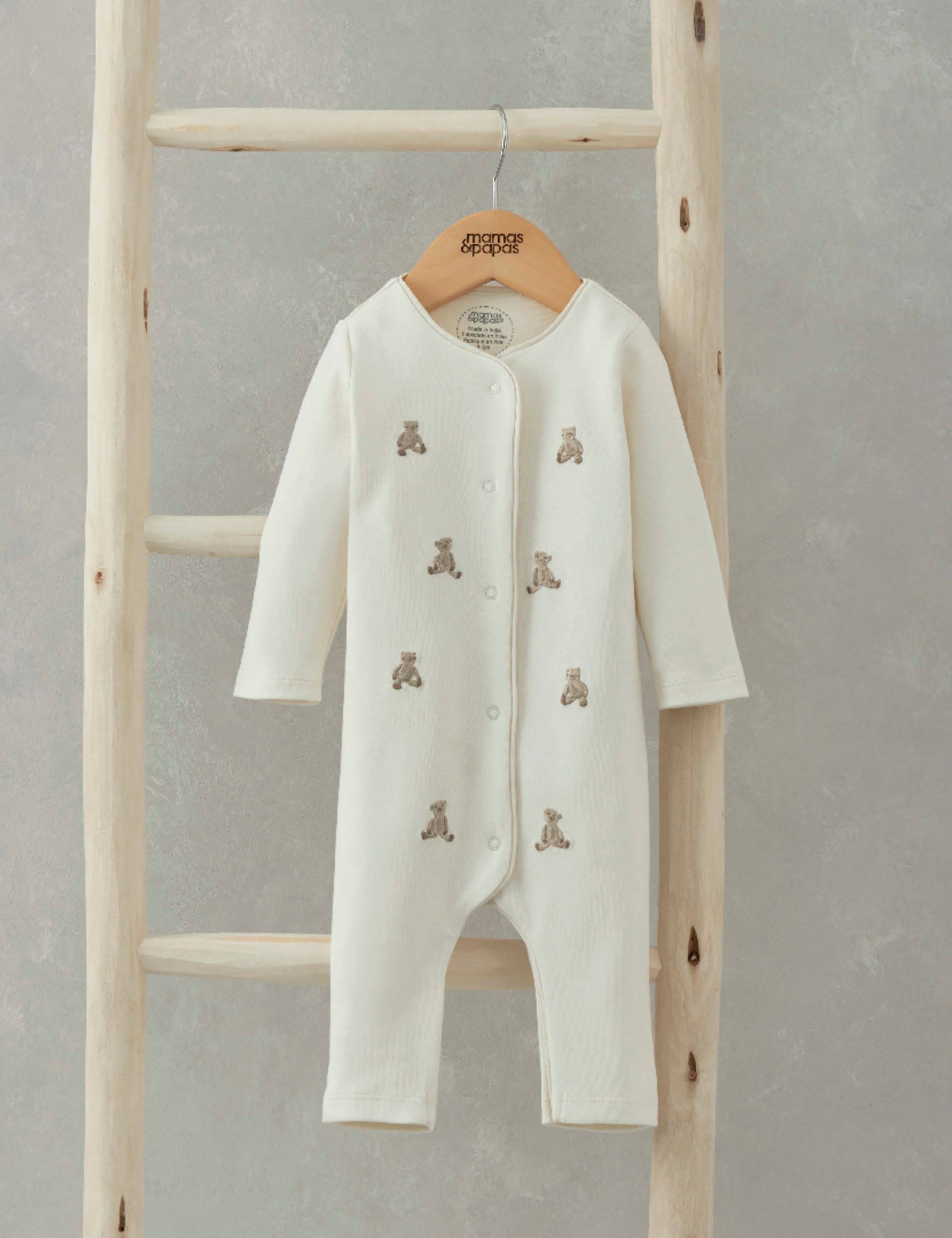 Embroidered Teddy Bear Romper (7lbs-1 Yrs) 1 of 4