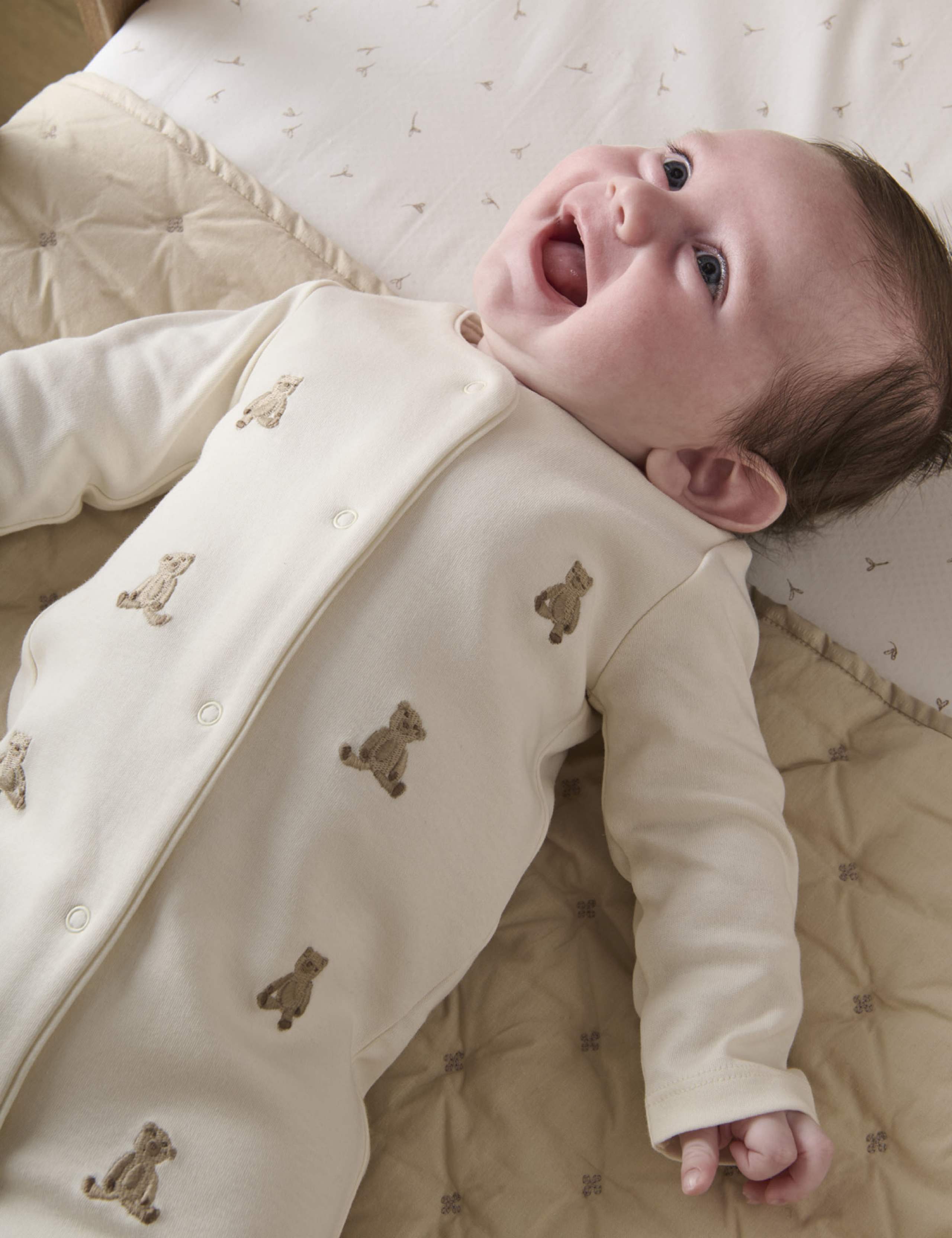 Embroidered Teddy Bear Romper (7lbs-1 Yrs) 2 of 4