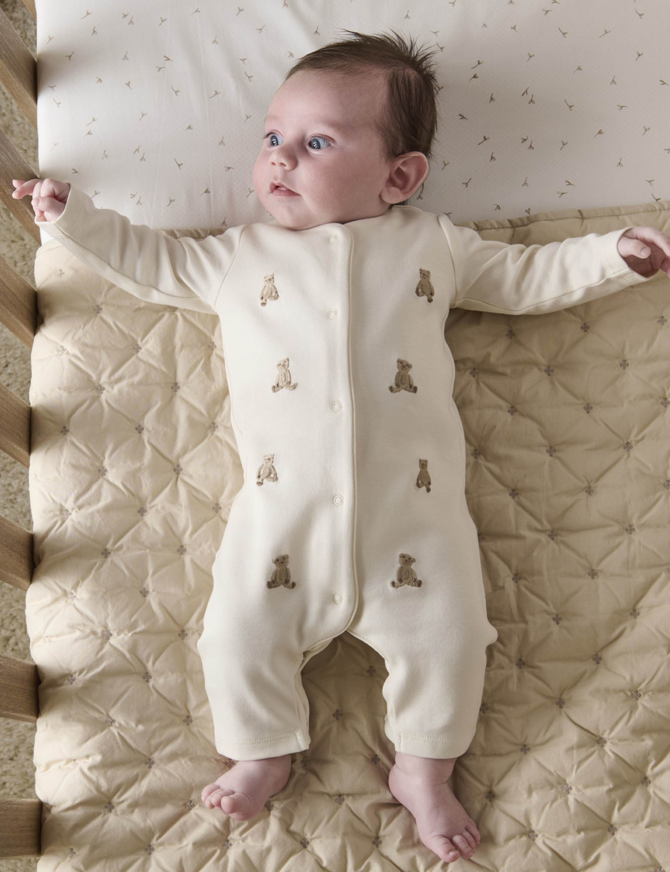 Embroidered Teddy Bear Romper (7lbs-1 Yrs) 4 of 4