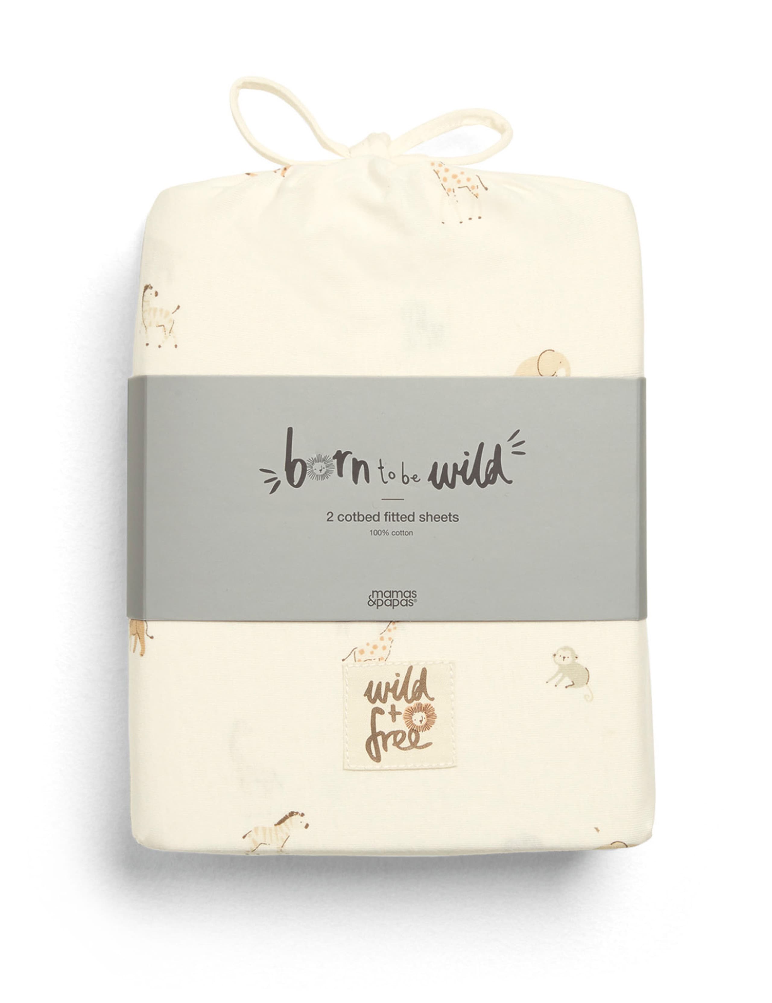 2 Pack Born to be Wild Cotbed Fitted Sheets 2 of 2