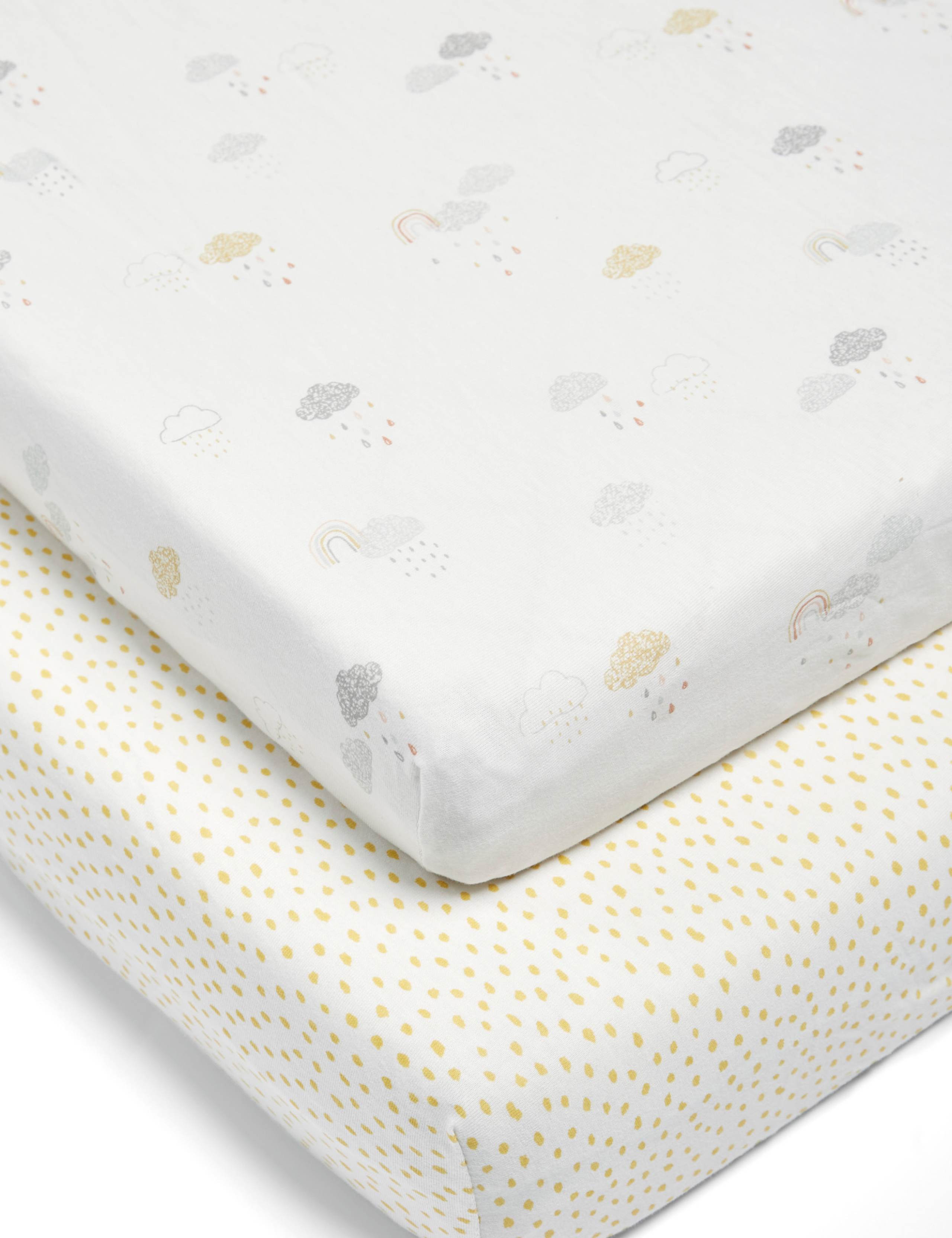 2 Pack Dream Upon a Cloud Cotbed Fitted Sheets 1 of 1