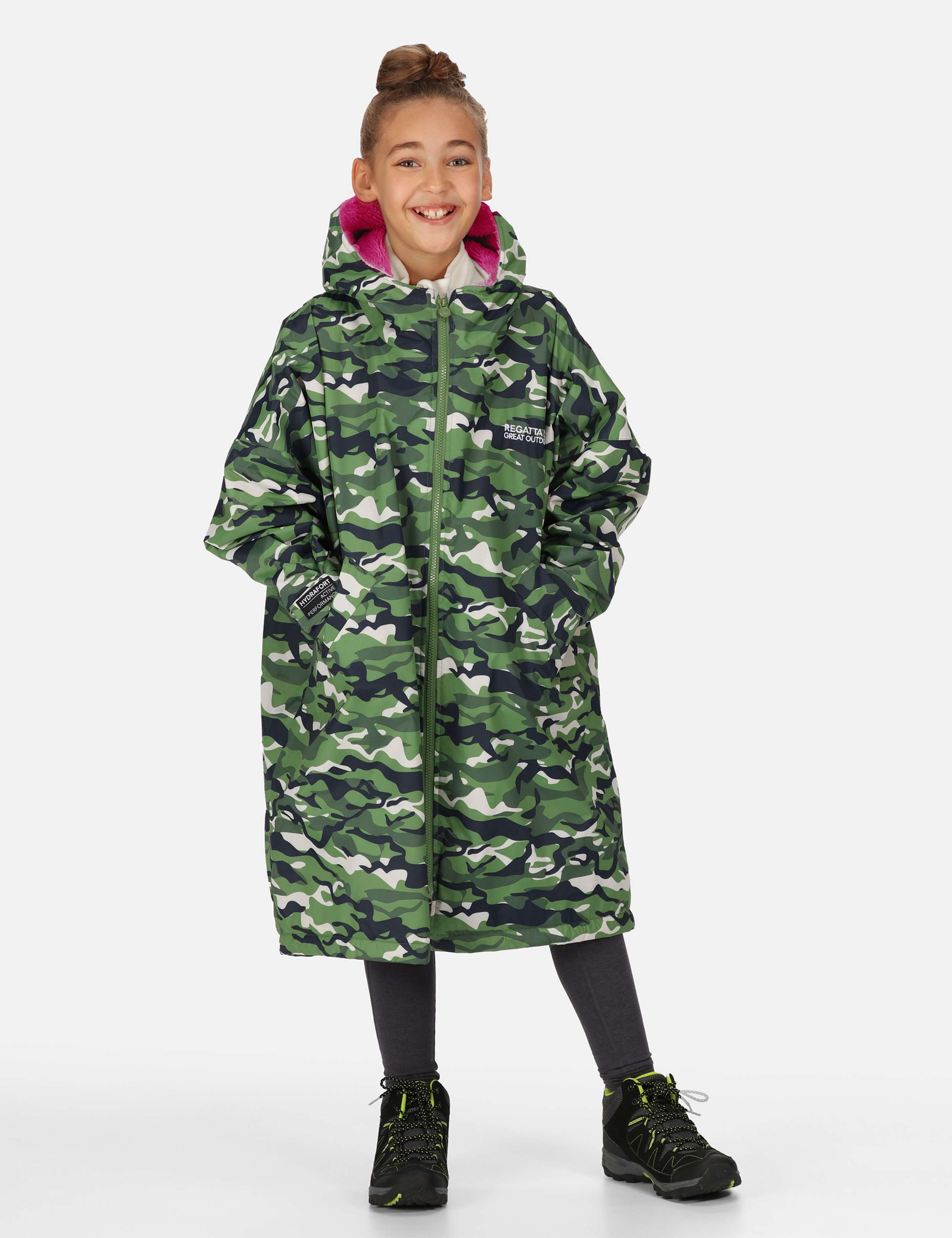 Hooded Borg Lined Camouflage Drying Robe (5-13 Yrs) 1 of 6