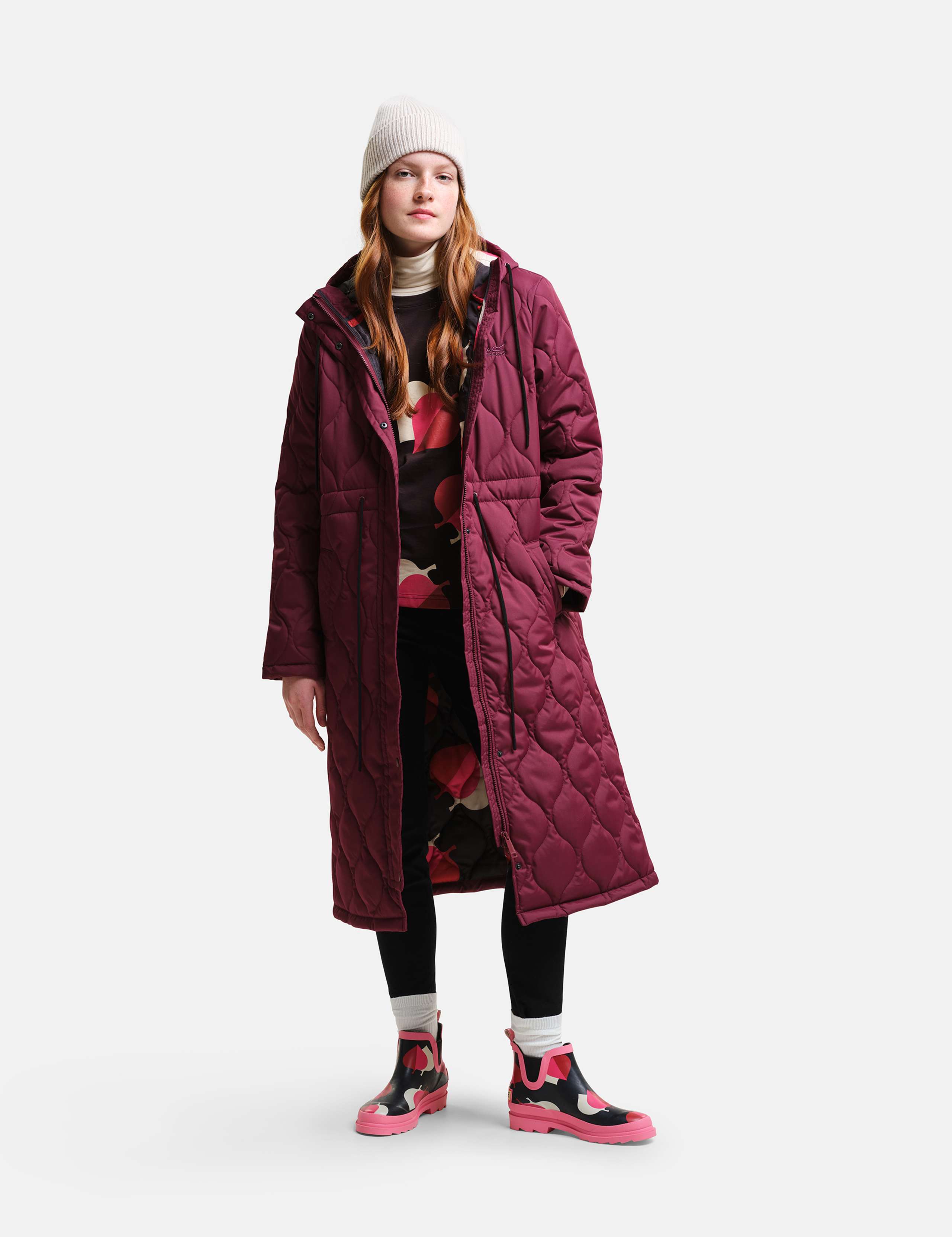 Orla Kiely Quilted Water-Repellent Longline Coat 1 of 6