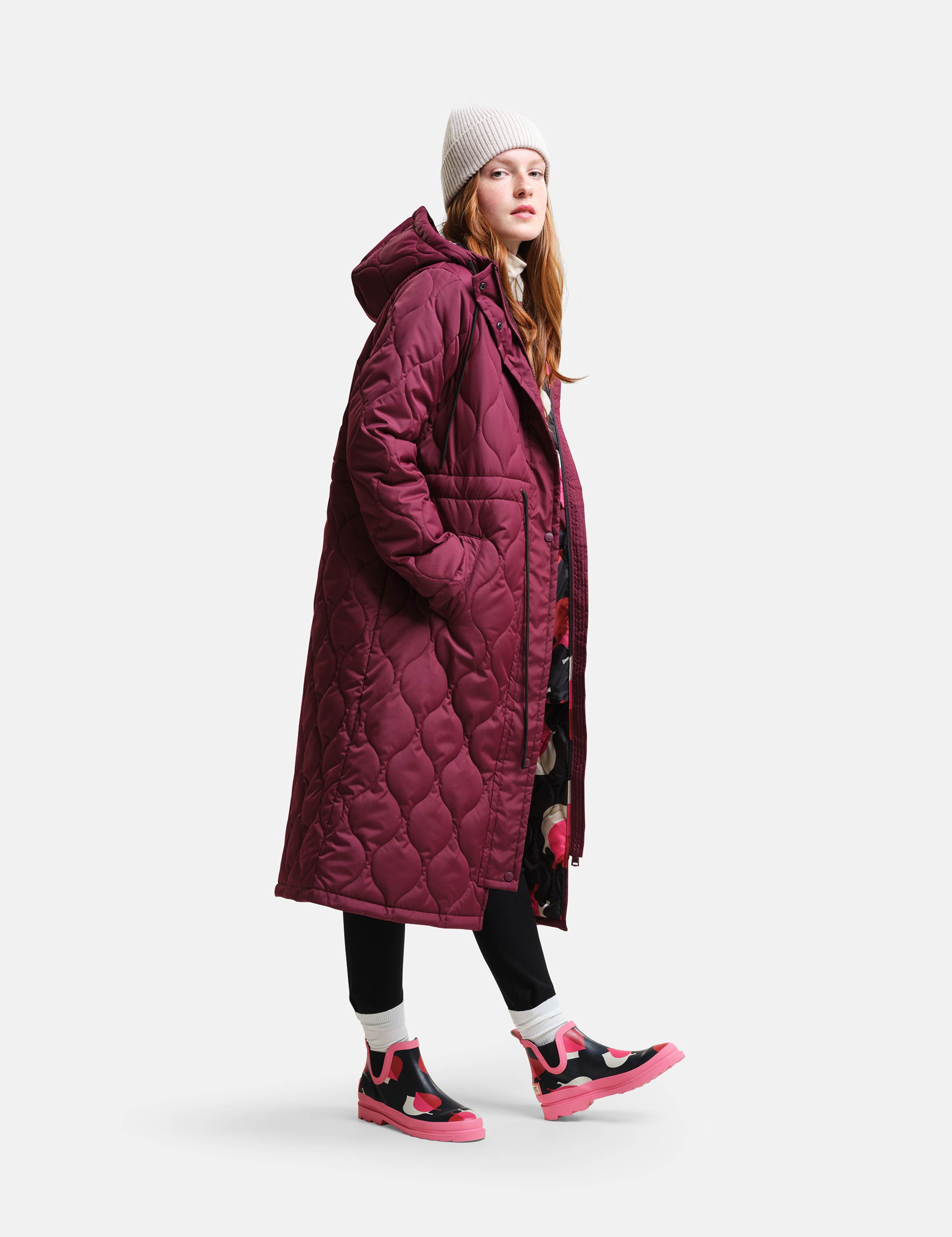 Orla Kiely Quilted Water-Repellent Longline Coat 4 of 6