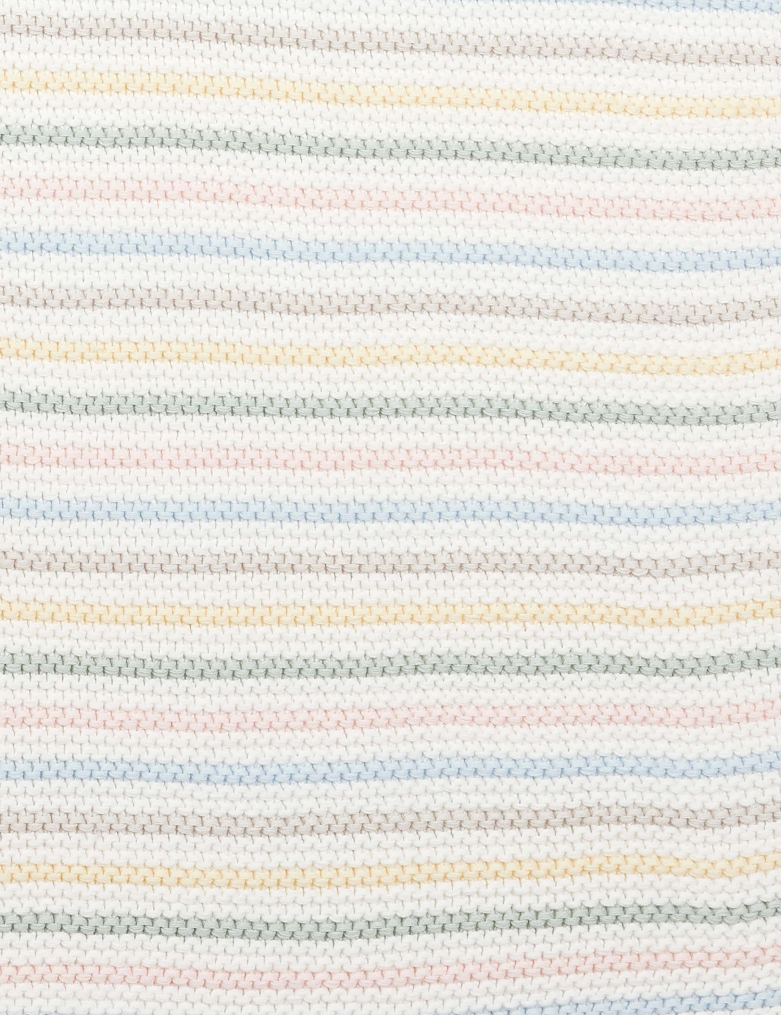 Knitted Pastel Stripe Shawl 4 of 4