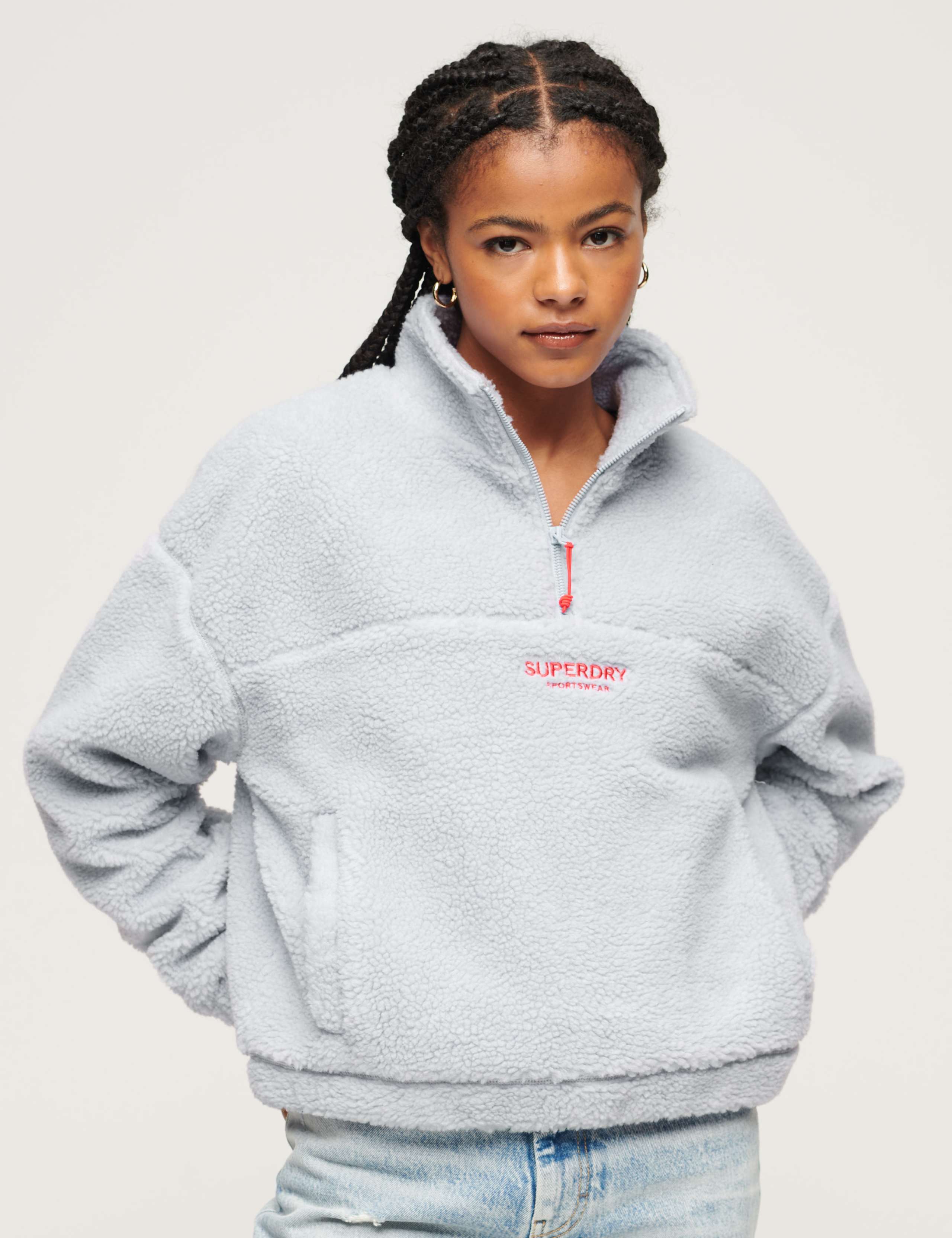 Embroidered Half Zip Sweatshirt 1 of 3