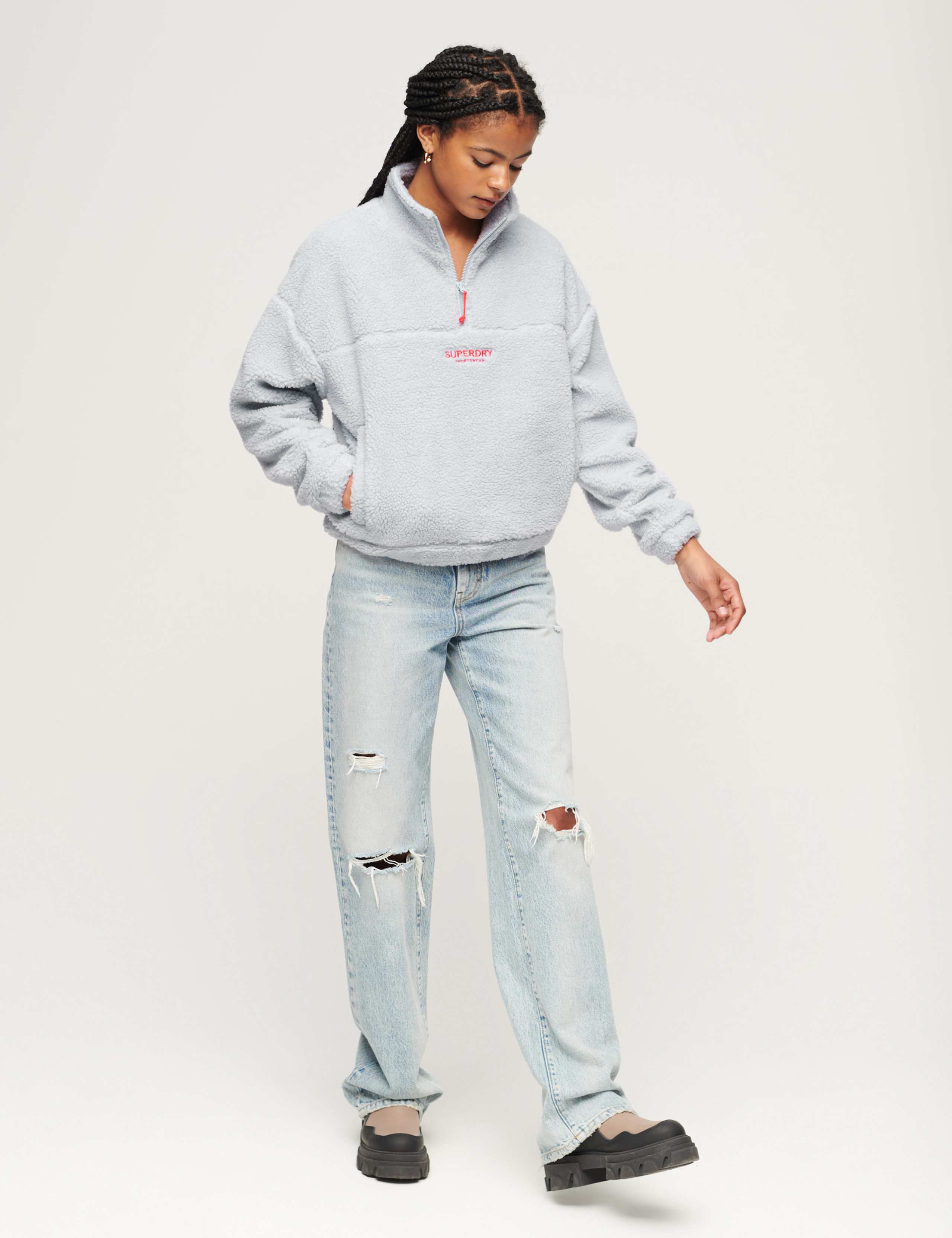 Embroidered Half Zip Sweatshirt 2 of 3