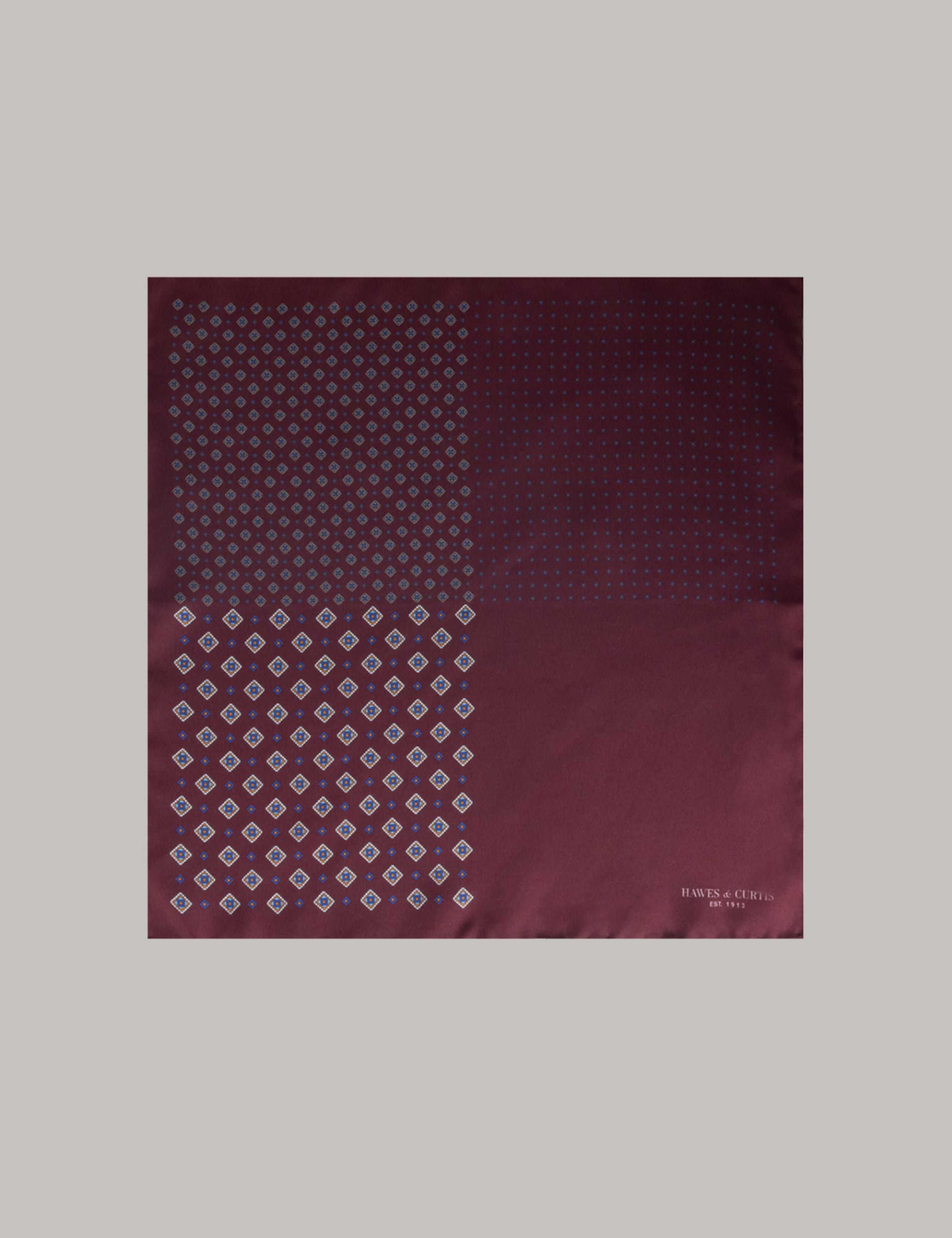 Pure Silk Geometric Pocket Square 1 of 2