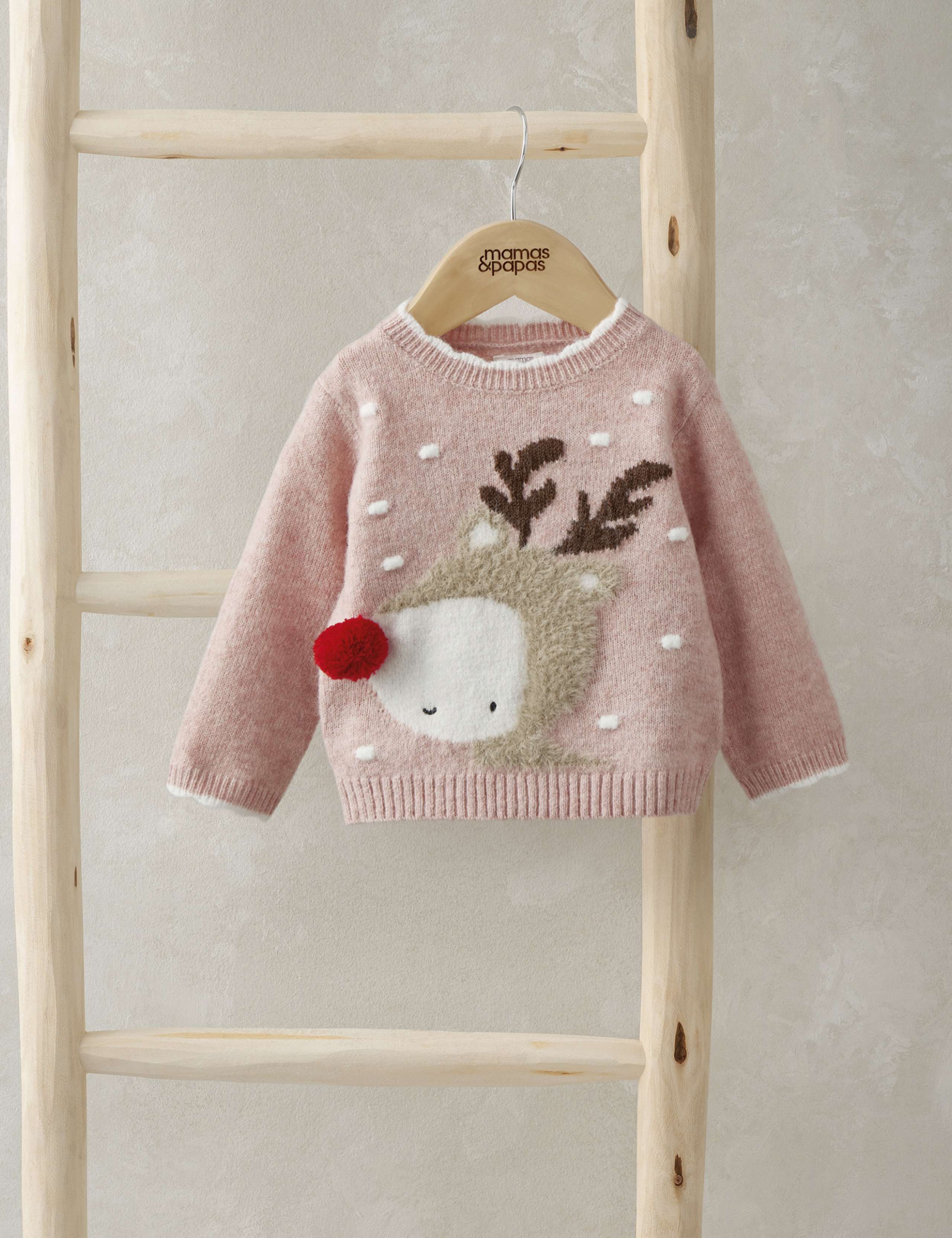 Knitted Reindeer Jumper (0-3 Yrs) 1 of 4