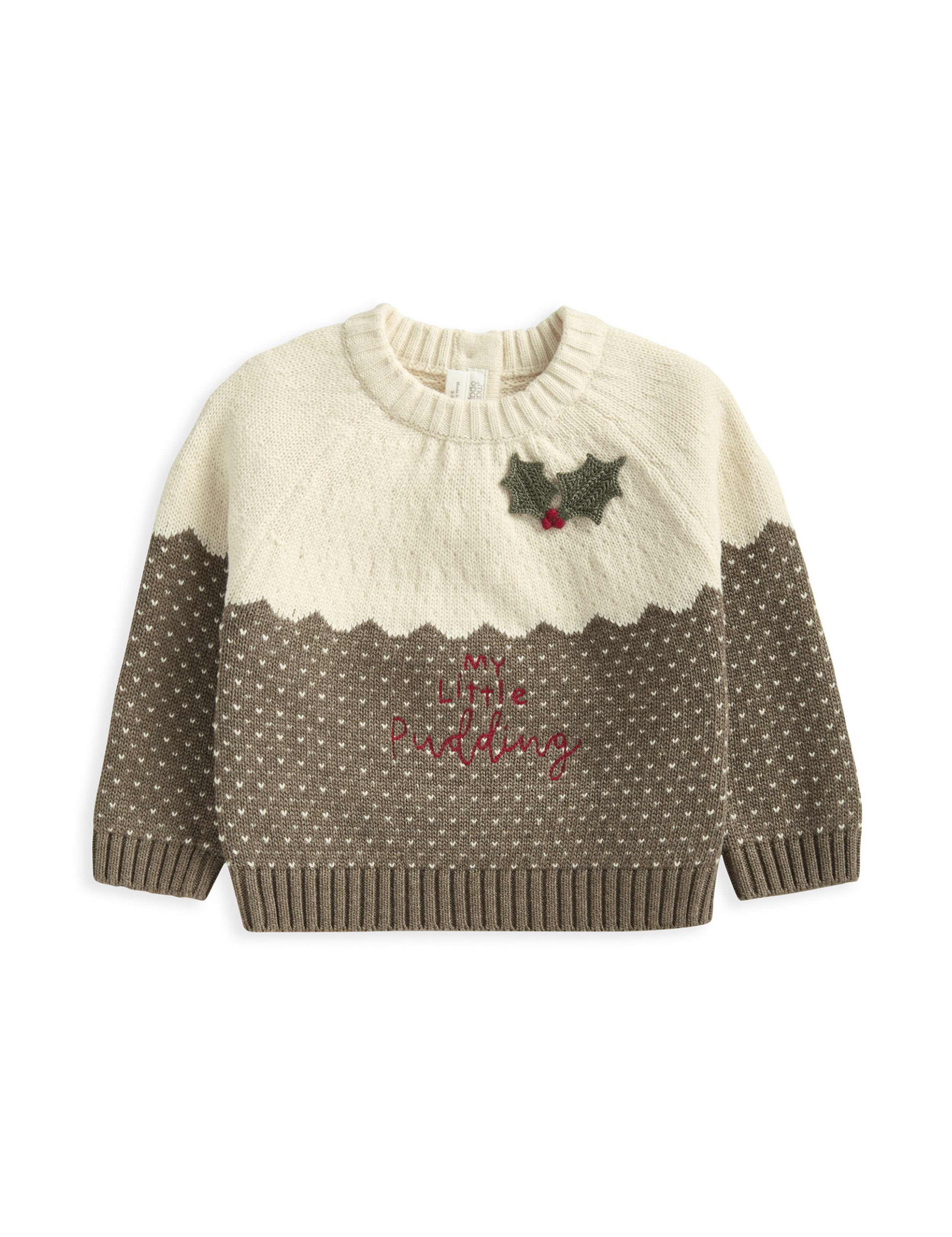 Pure Cotton Knitted Christmas Jumper (0-3 Yrs) 2 of 4