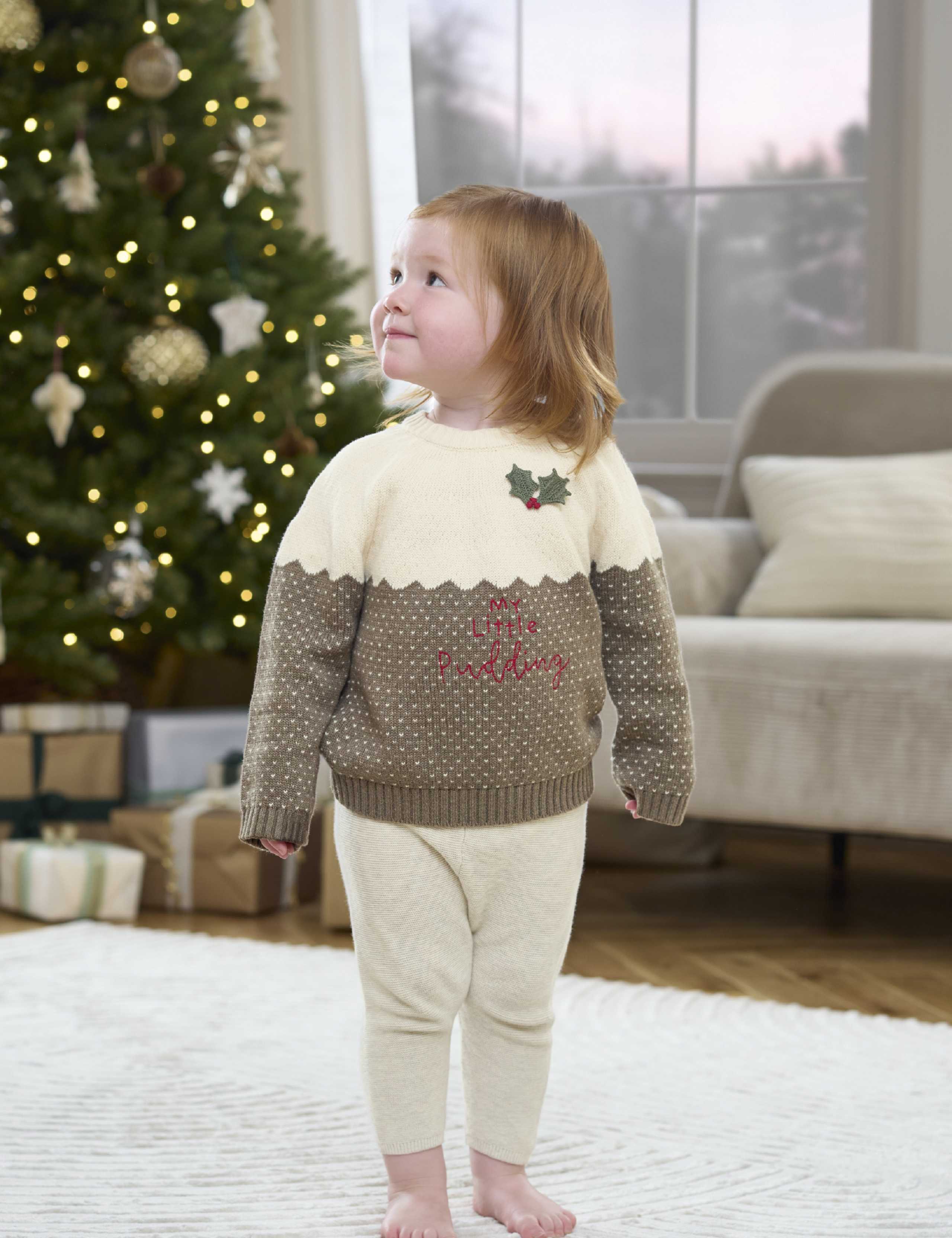 Pure Cotton Knitted Christmas Jumper (0-3 Yrs) 4 of 4