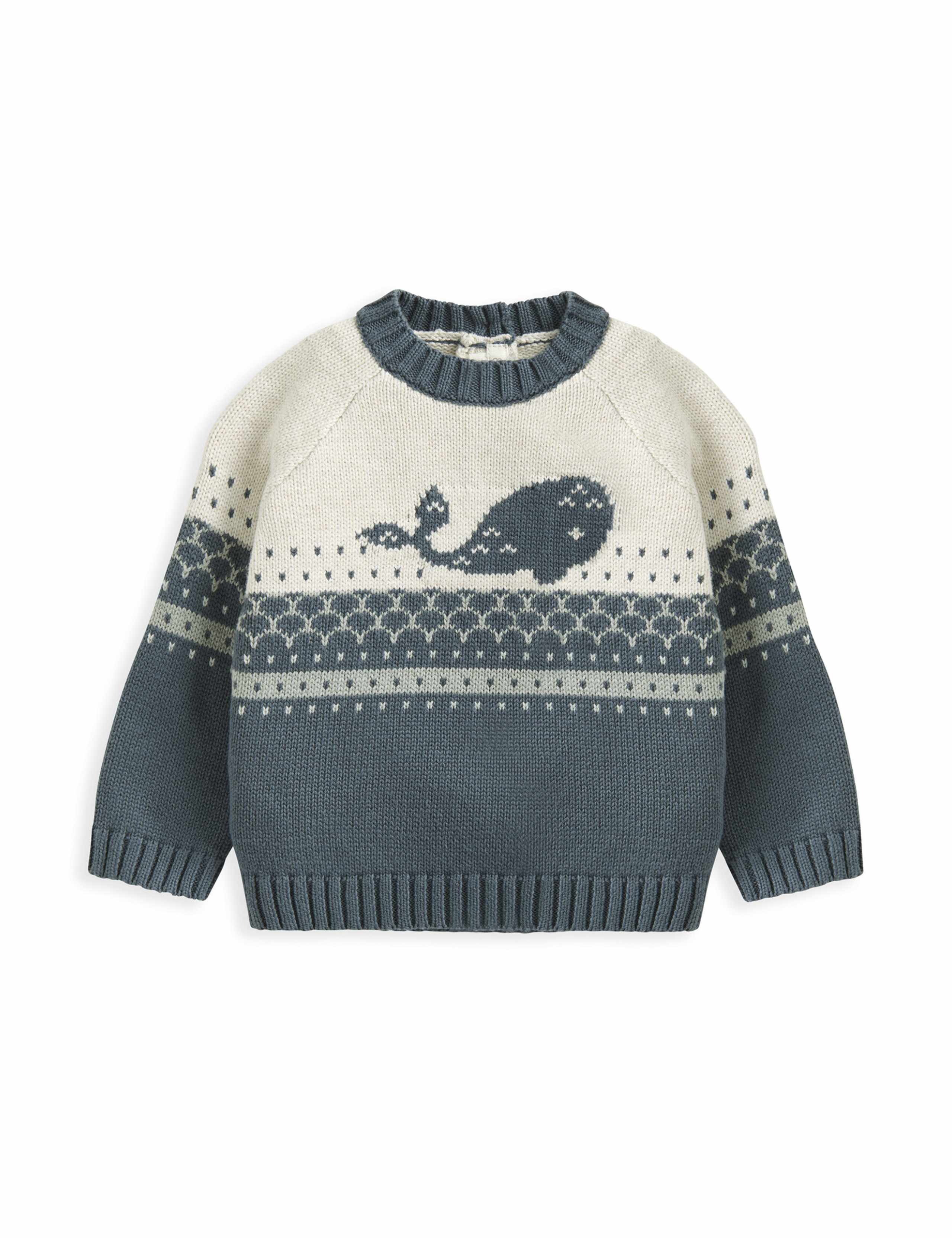 Pure Cotton Knitted Jumper (0-12 Mths) 2 of 2
