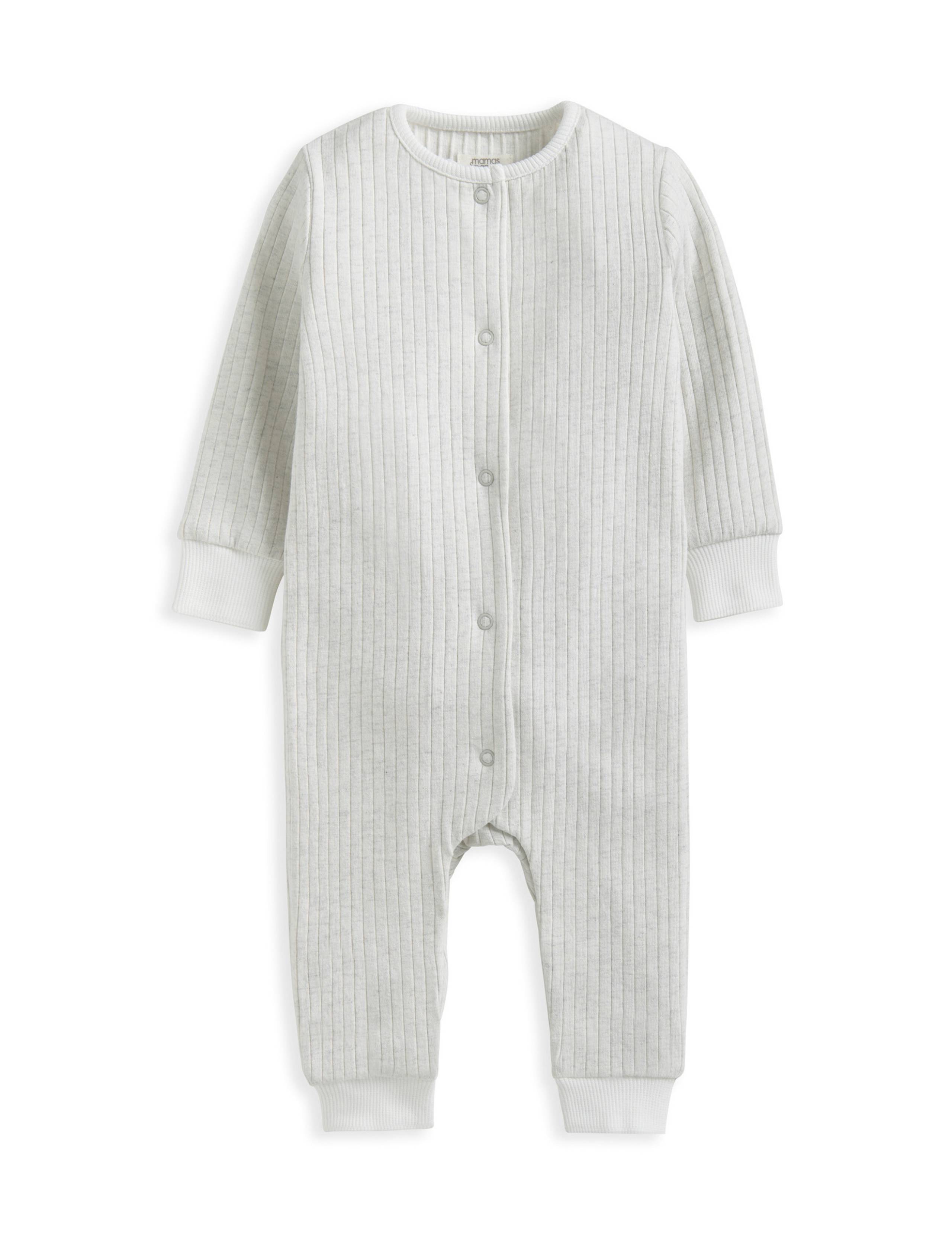 Pure Cotton Ribbed Romper (0-6 Mths) 2 of 2