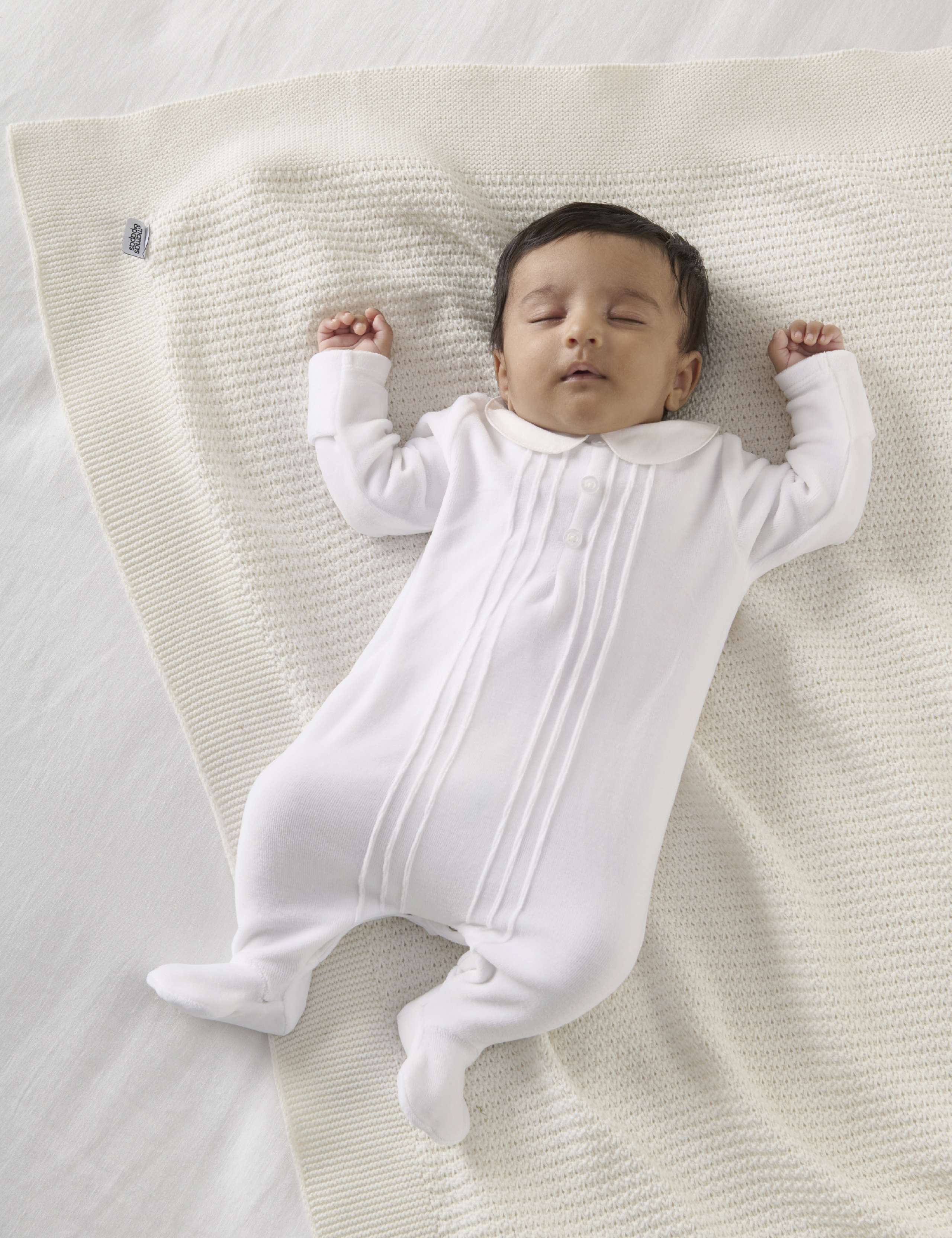Cotton Rich Velour Sleepsuit (0-6 Mths) 4 of 5