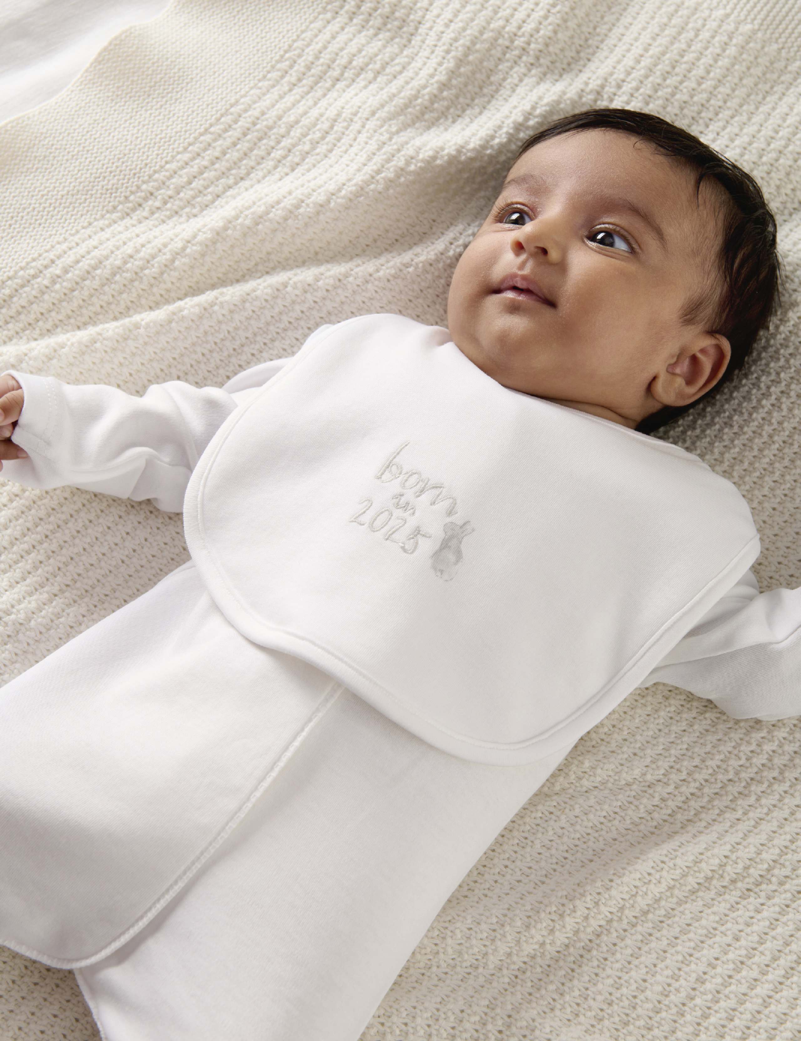 Pure Cotton Born in 2025 Dribble Bib 2 of 3