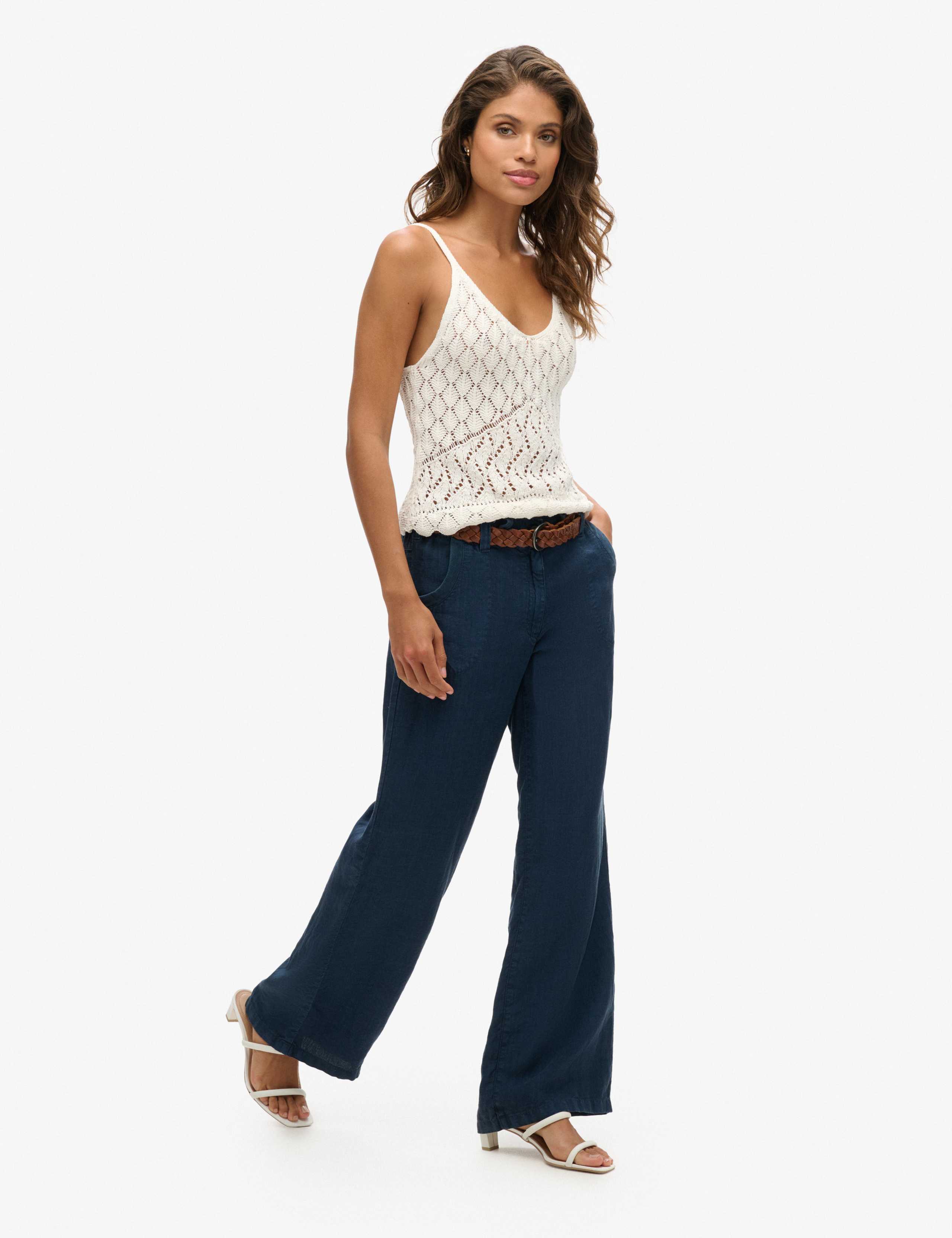 Pure Linen Wide Leg Trousers 2 of 7