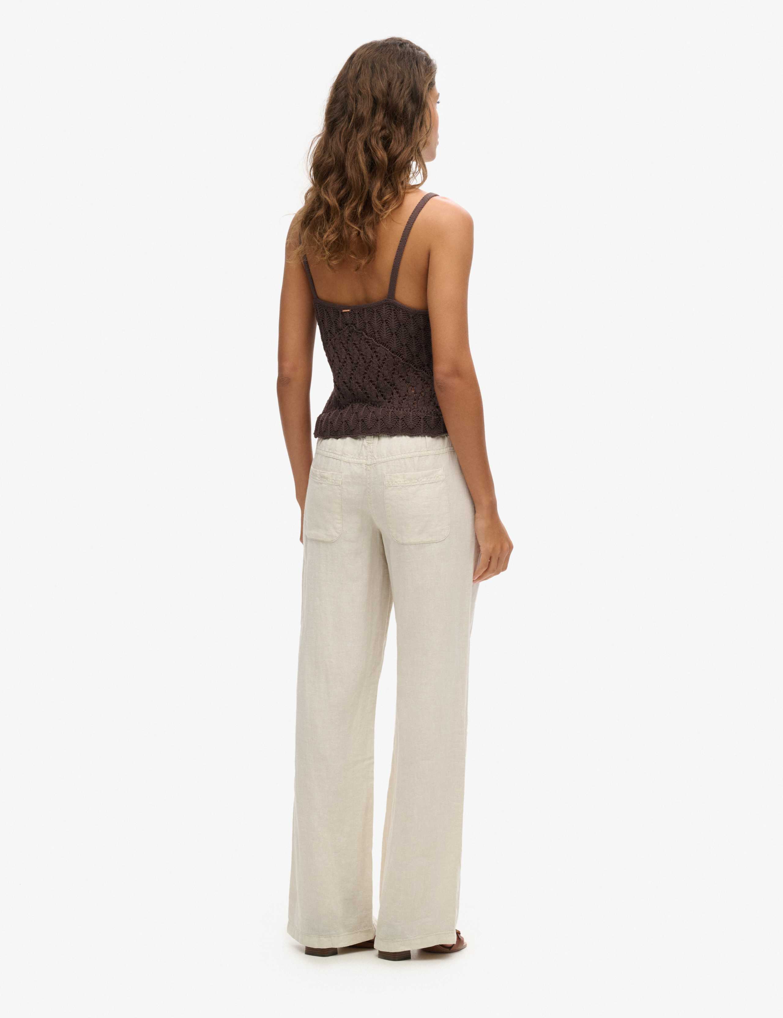 Pure Linen Wide Leg Trousers 5 of 7