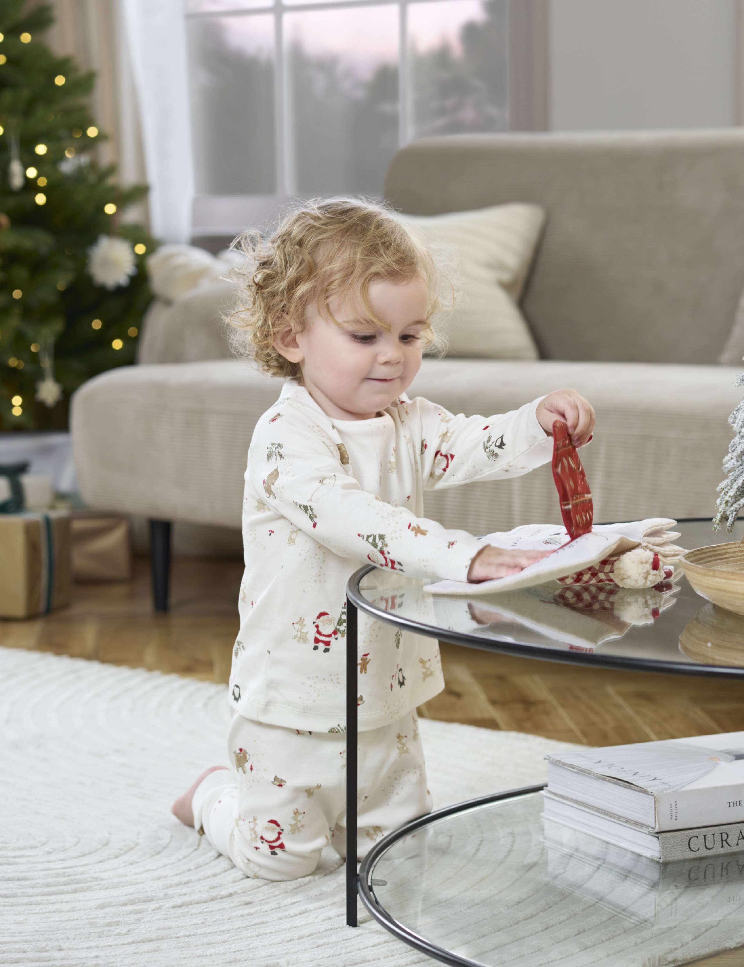 Pure Cotton Christmas Print Pyjamas (3 Mths-3 Yrs) 5 of 6